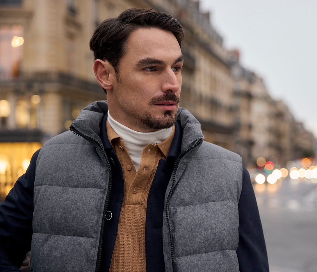 Look in layers with modern down vest