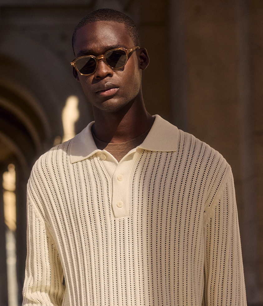 Knitted summer polo shirt