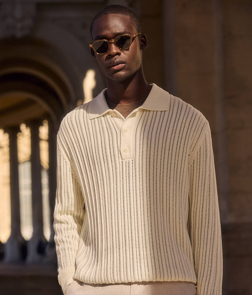 Summer Knitwear Man with knitted polo shirt