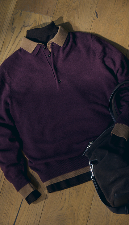 Layerd Look Sweater with a long-sleeved polo shirt