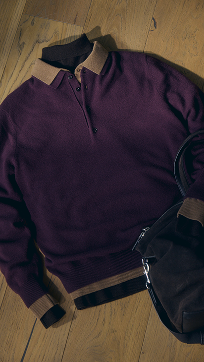 Layerd Look Sweater with a long-sleeved polo shirt