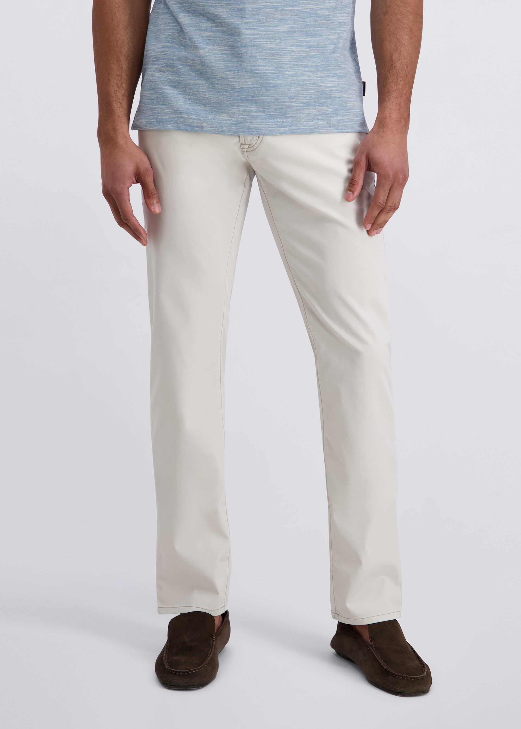 5-Pocket Laval Hose im Straight Fit, Pelican Frontansicht