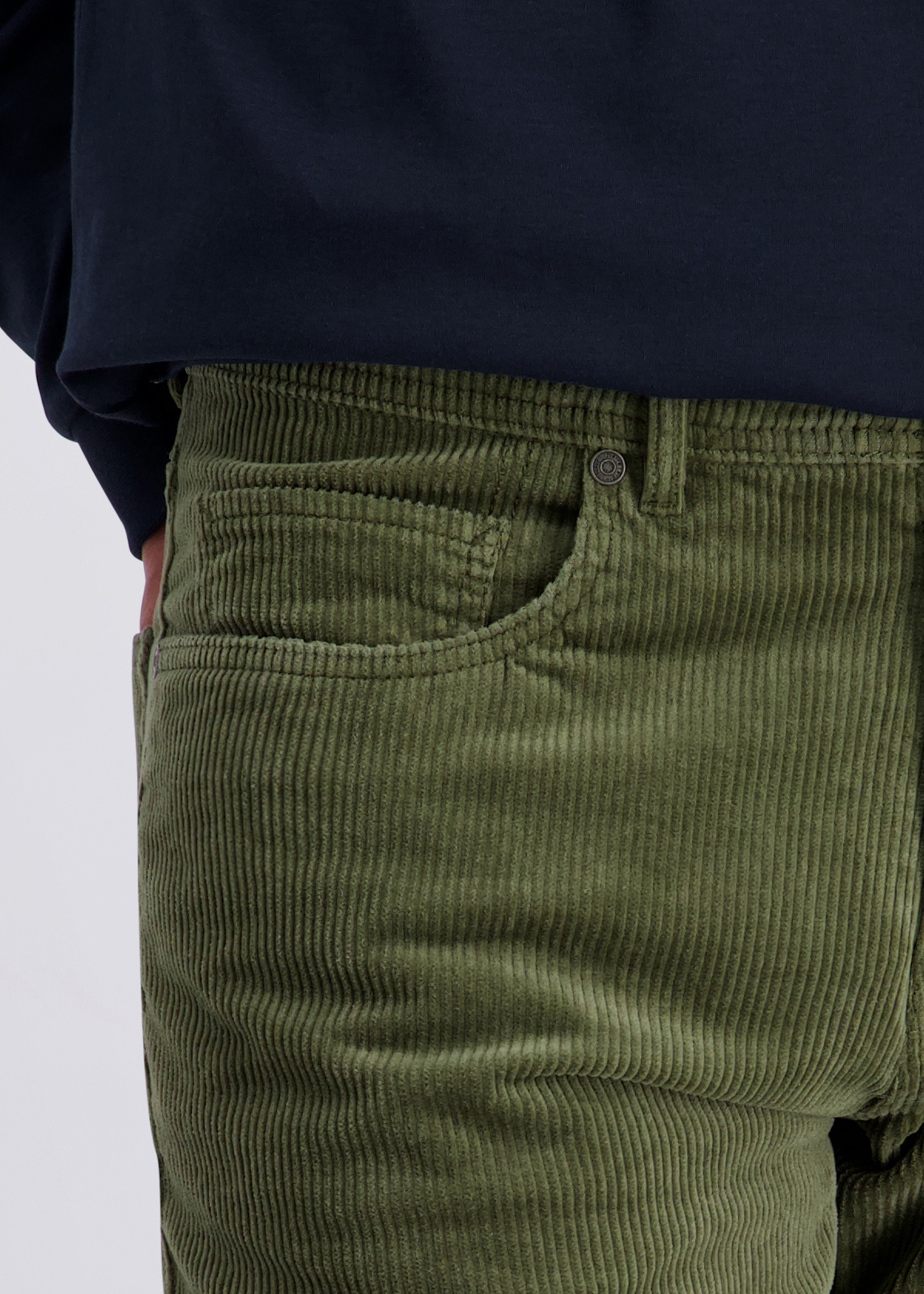 Regular Fit Cordhose Laval, Dusty Olive Detailansicht 2