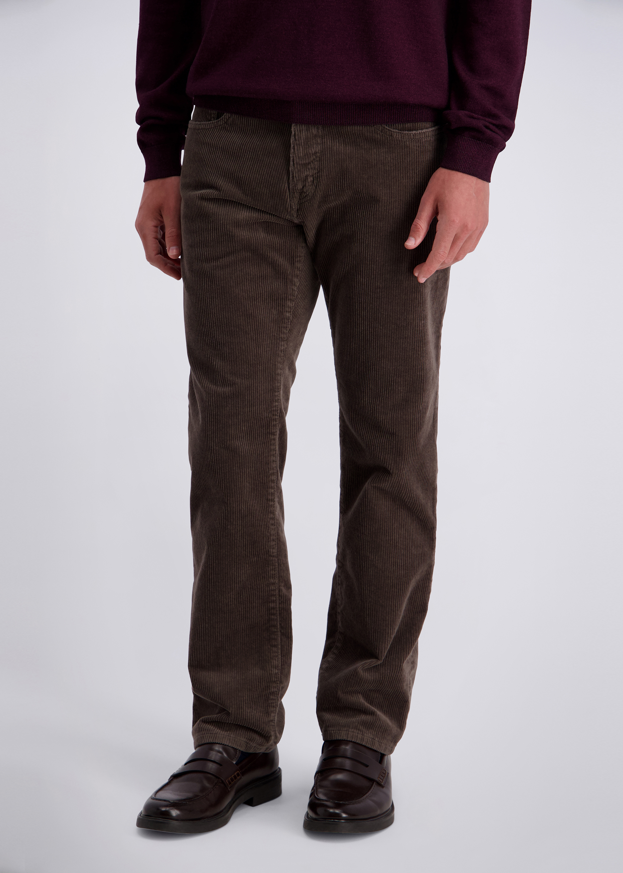 Regular Fit Cordhose Laval, Asphalt Frontansicht