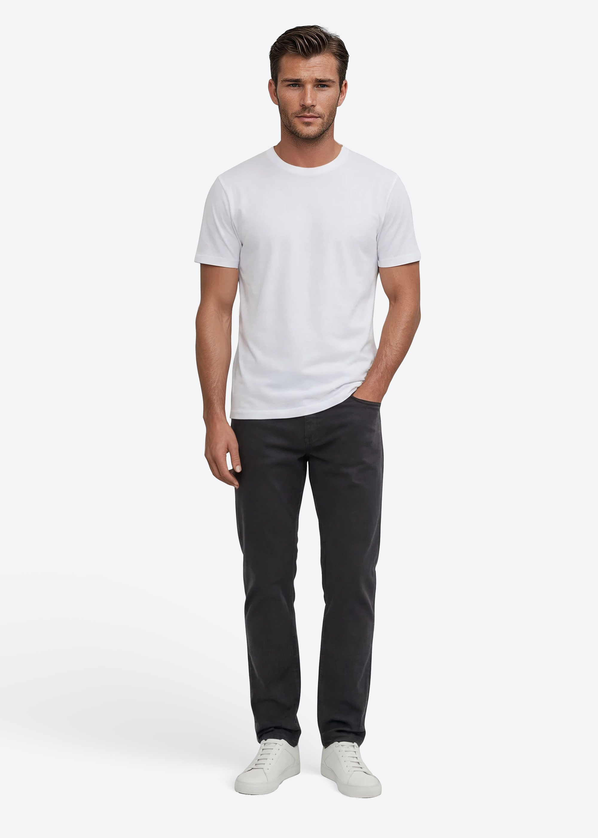 5-Pocket Hose Laval im Straight Fit, Salute Rückansicht