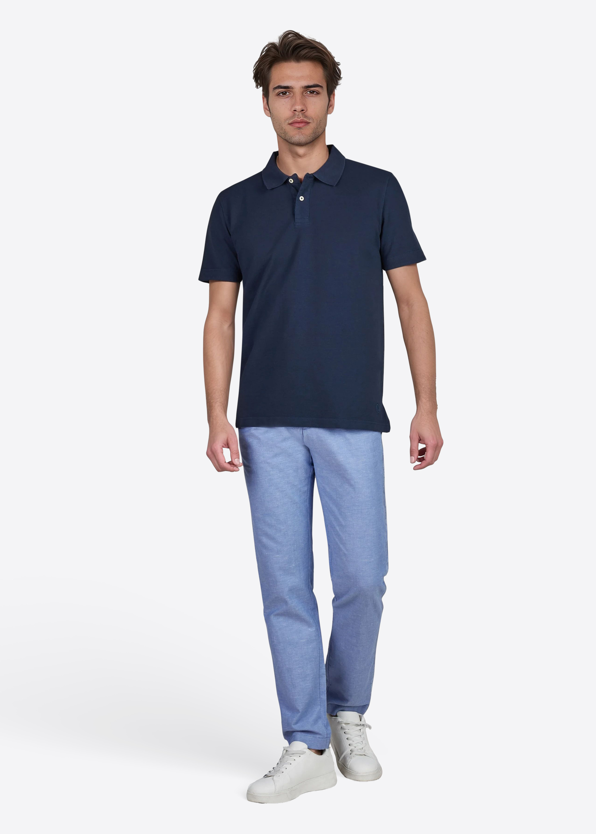 Hose Colmar mit Dornschlaufe für die Gürtelschnalle, Blue bell Rückansicht