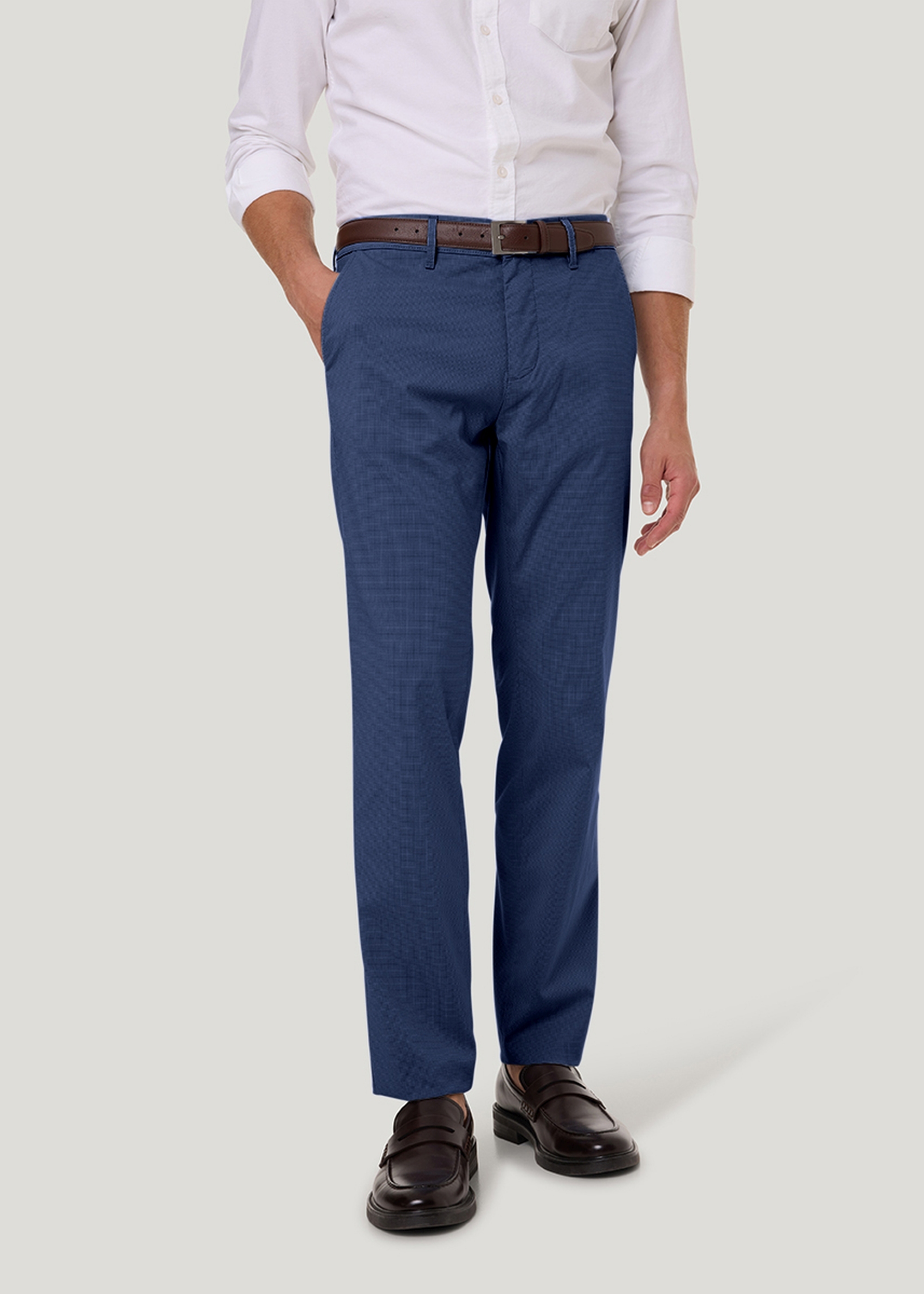 Hose Calais mit Dornschlaufe, Navy Peony Rückansicht