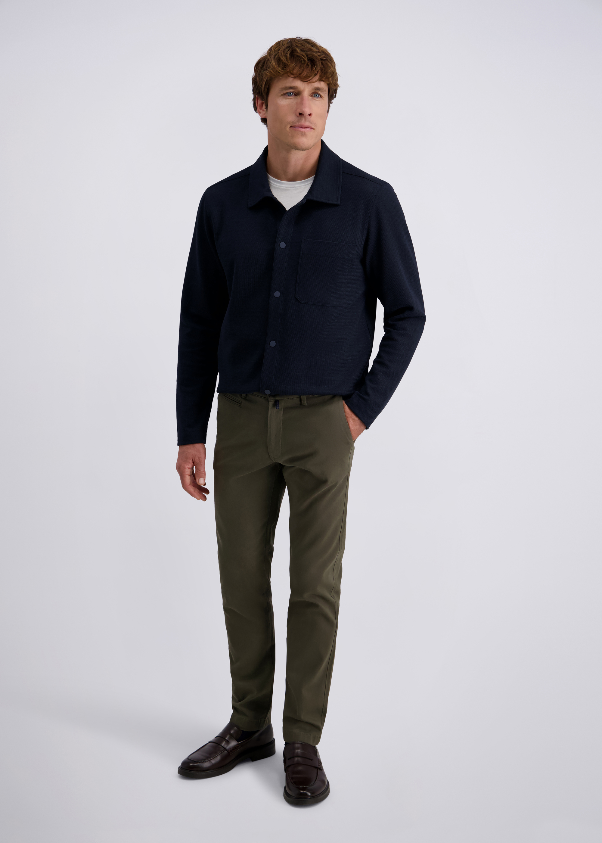 Elegante Chino Hose regular Fit, Beetle Rückansicht