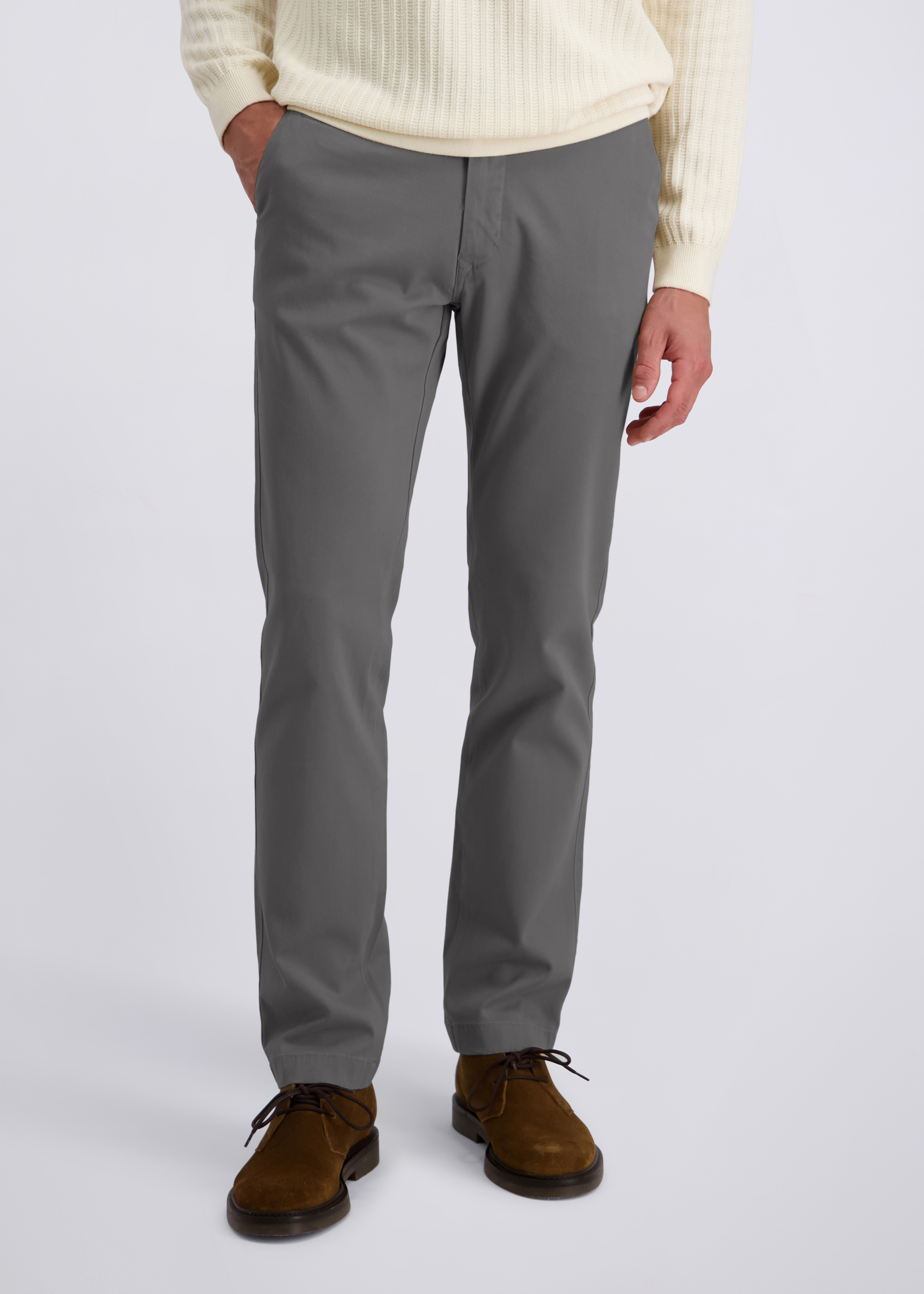 Elegante Chino Hose regular Fit, Granite Gray Frontansicht