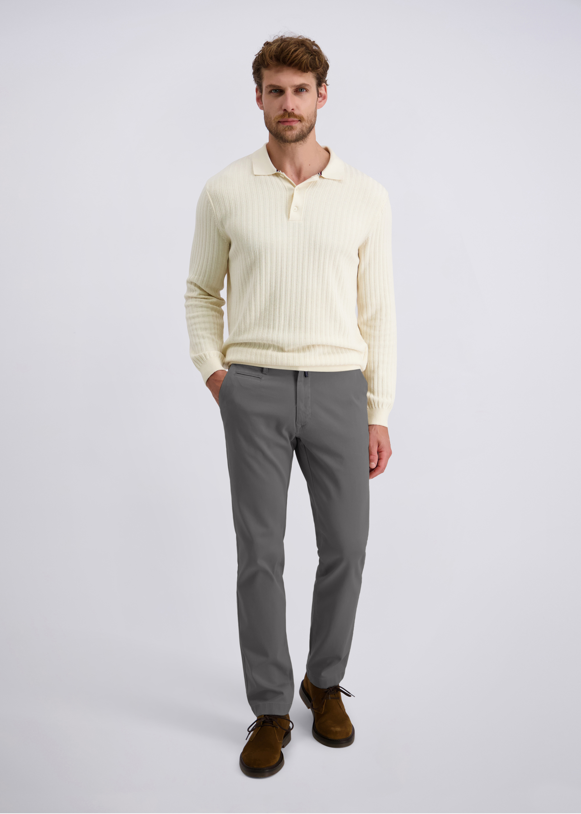 Elegante Chino Hose regular Fit, Granite Gray Rückansicht