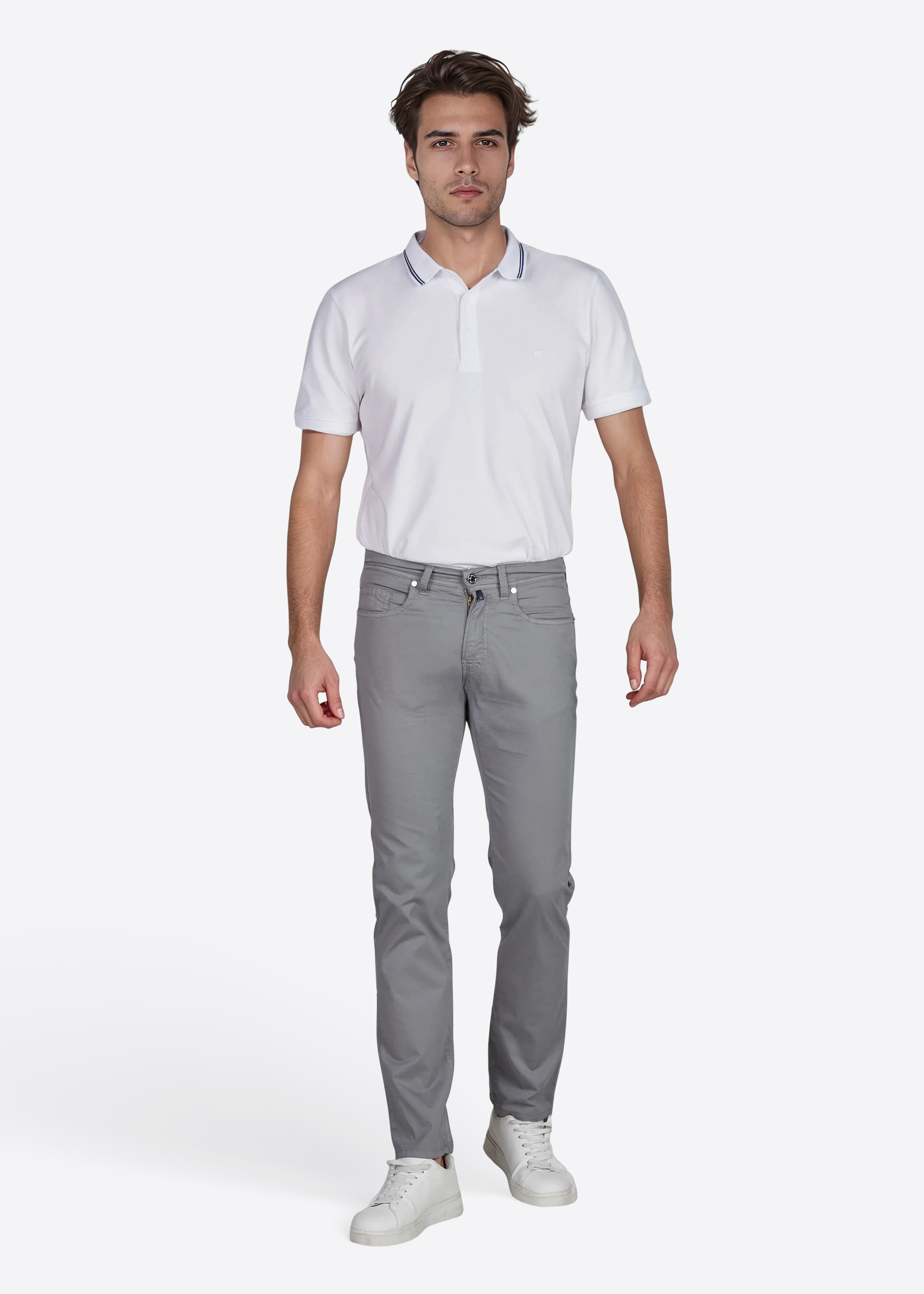 Hose Lyon  mit Dornschlaufe für die Gürtelschnalle, Quiet Gray Rückansicht