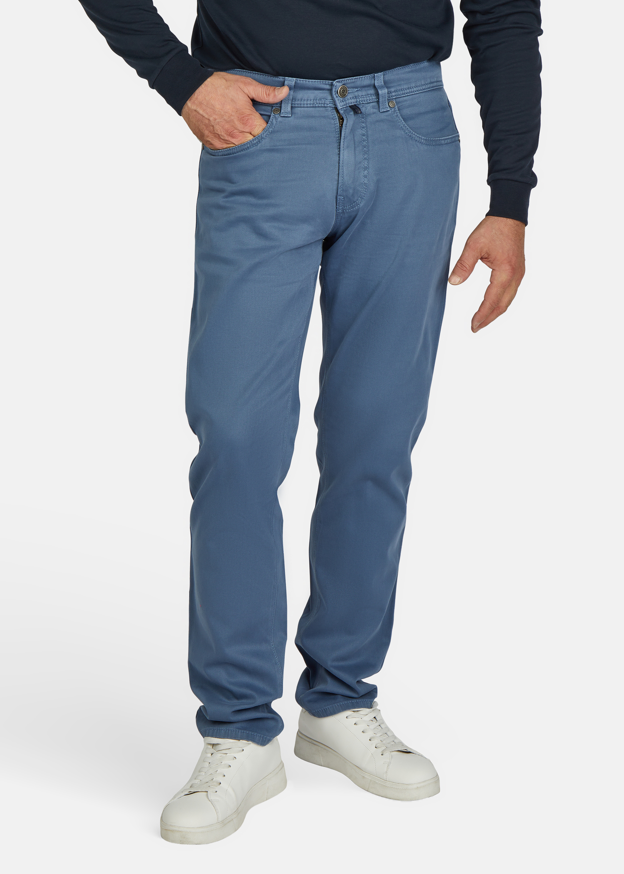 Lyon Tapered Fit Jeans zeitlos, Bering Sea Frontansicht