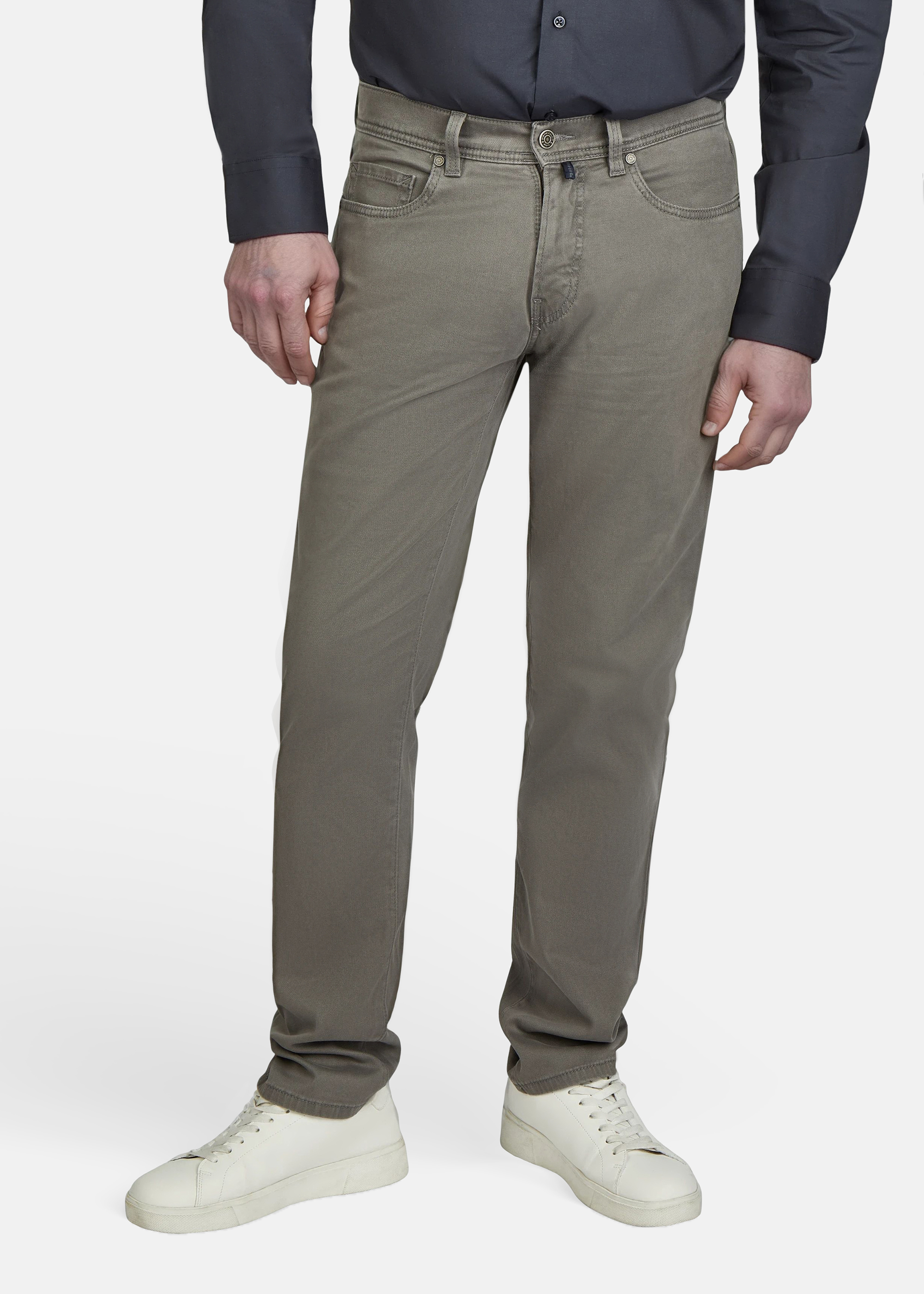 Lyon Tapered Fit Jeans zeitlos, Granite Gray Frontansicht