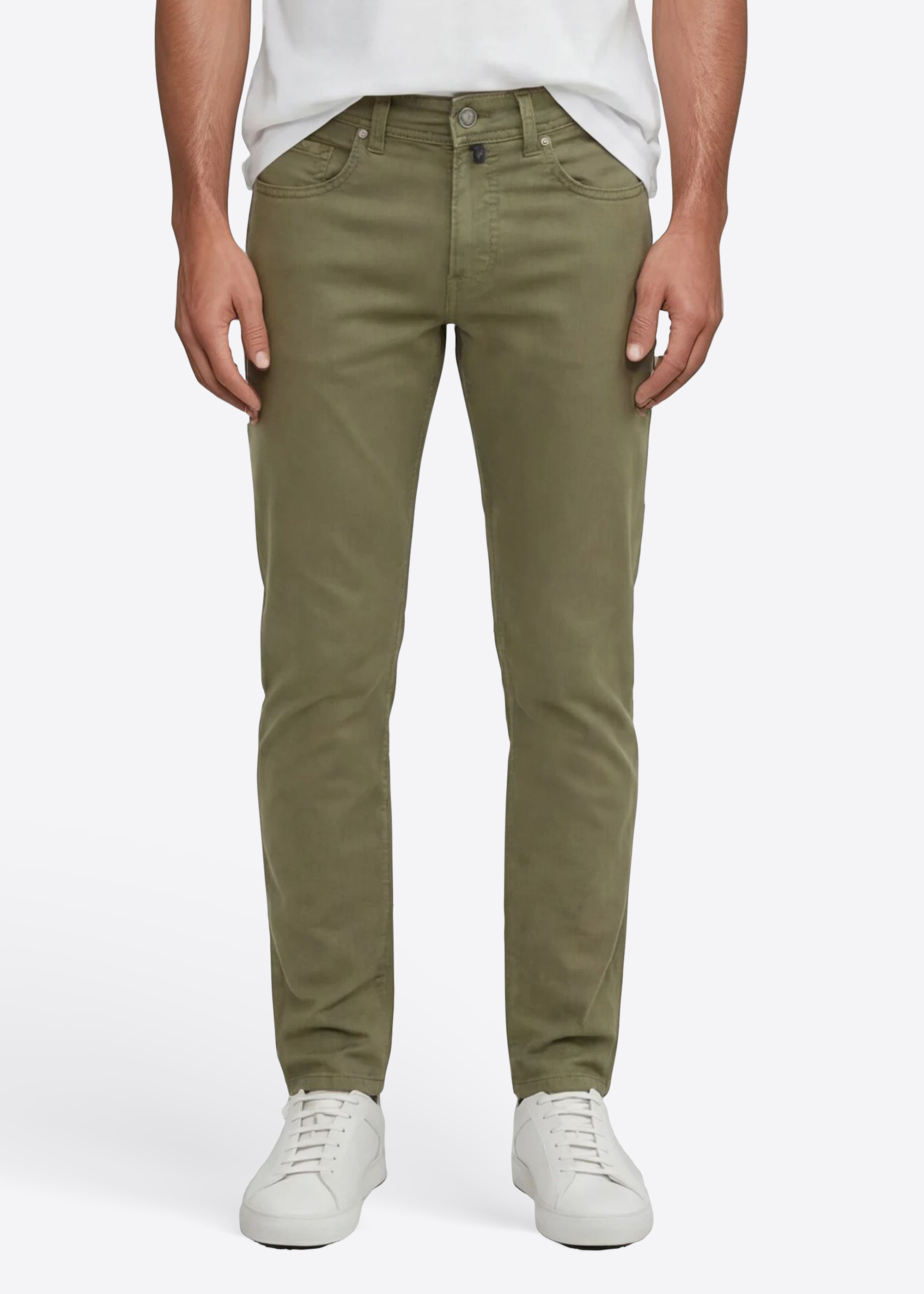 5-Pocket Hose Lyon im Tapered Fit, Dusty Olive Frontansicht