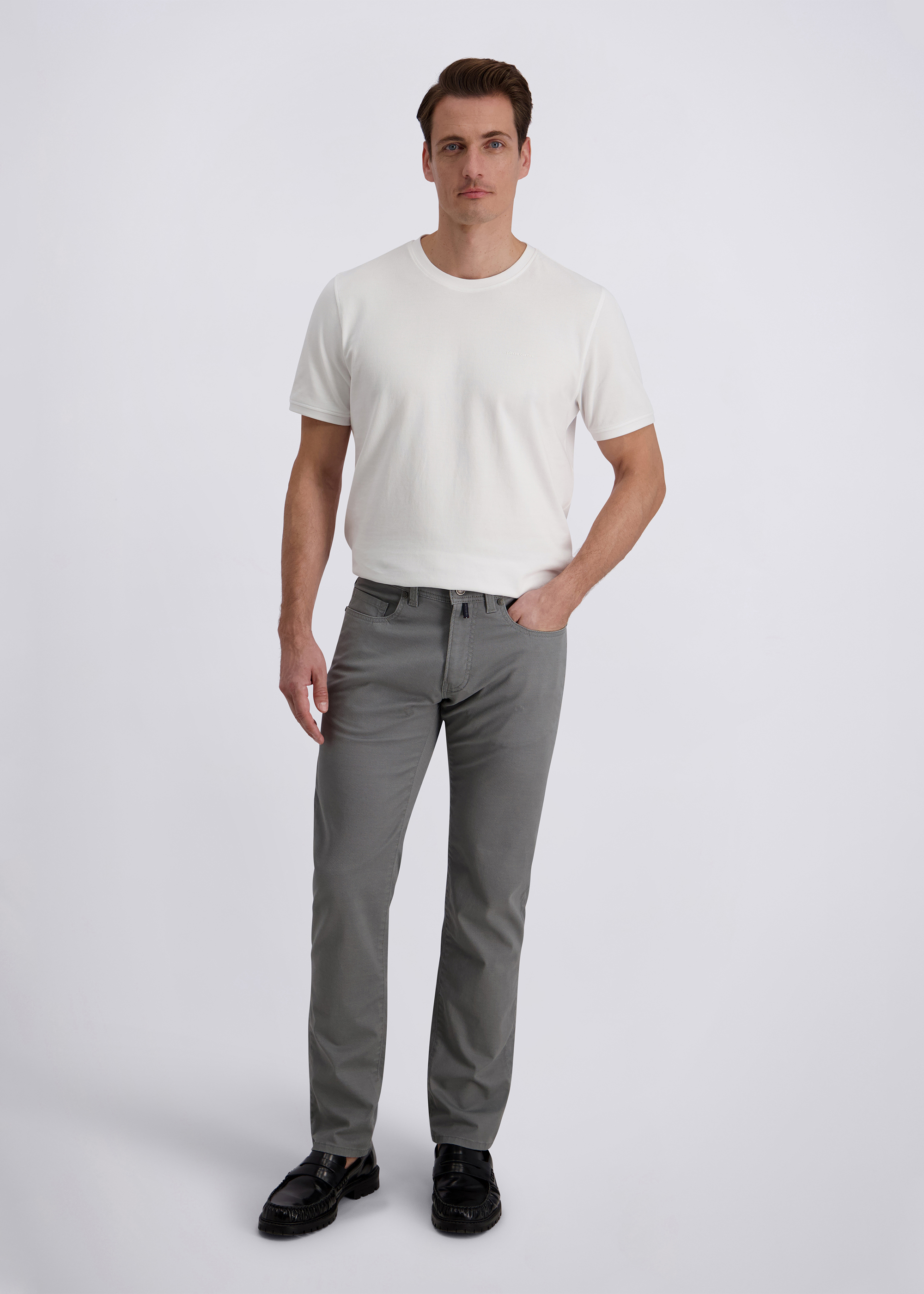5-Pocket Hose Lyon in Tapered Fit, Sharkgray Rückansicht