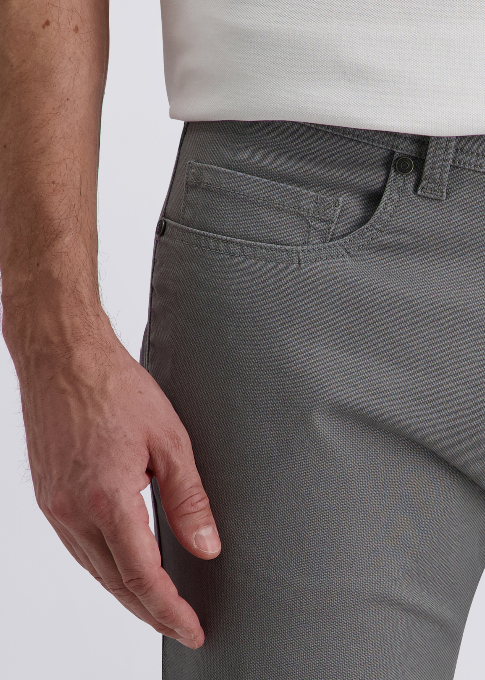 5-Pocket Hose Lyon in Tapered Fit, Sharkgray Detailansicht 2