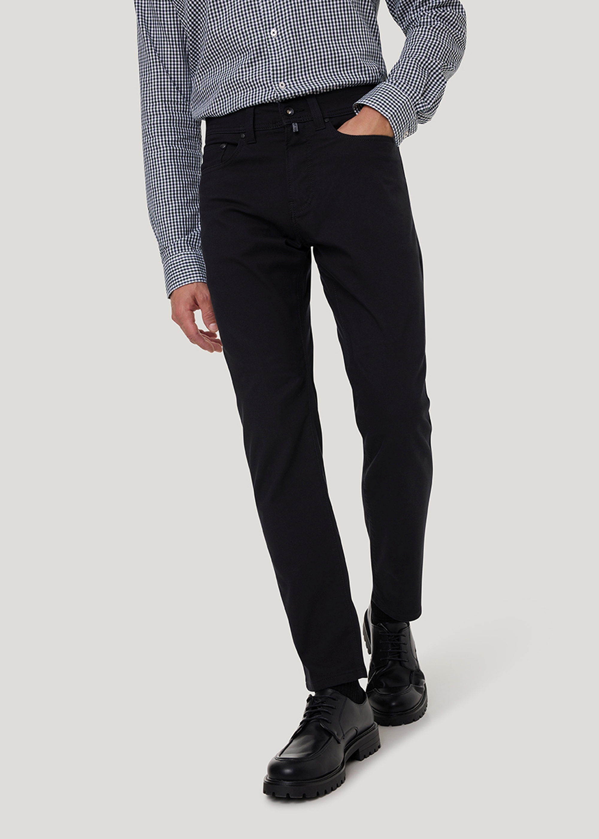 Smart-Casual-Hose, Schwarz Detailansicht 2