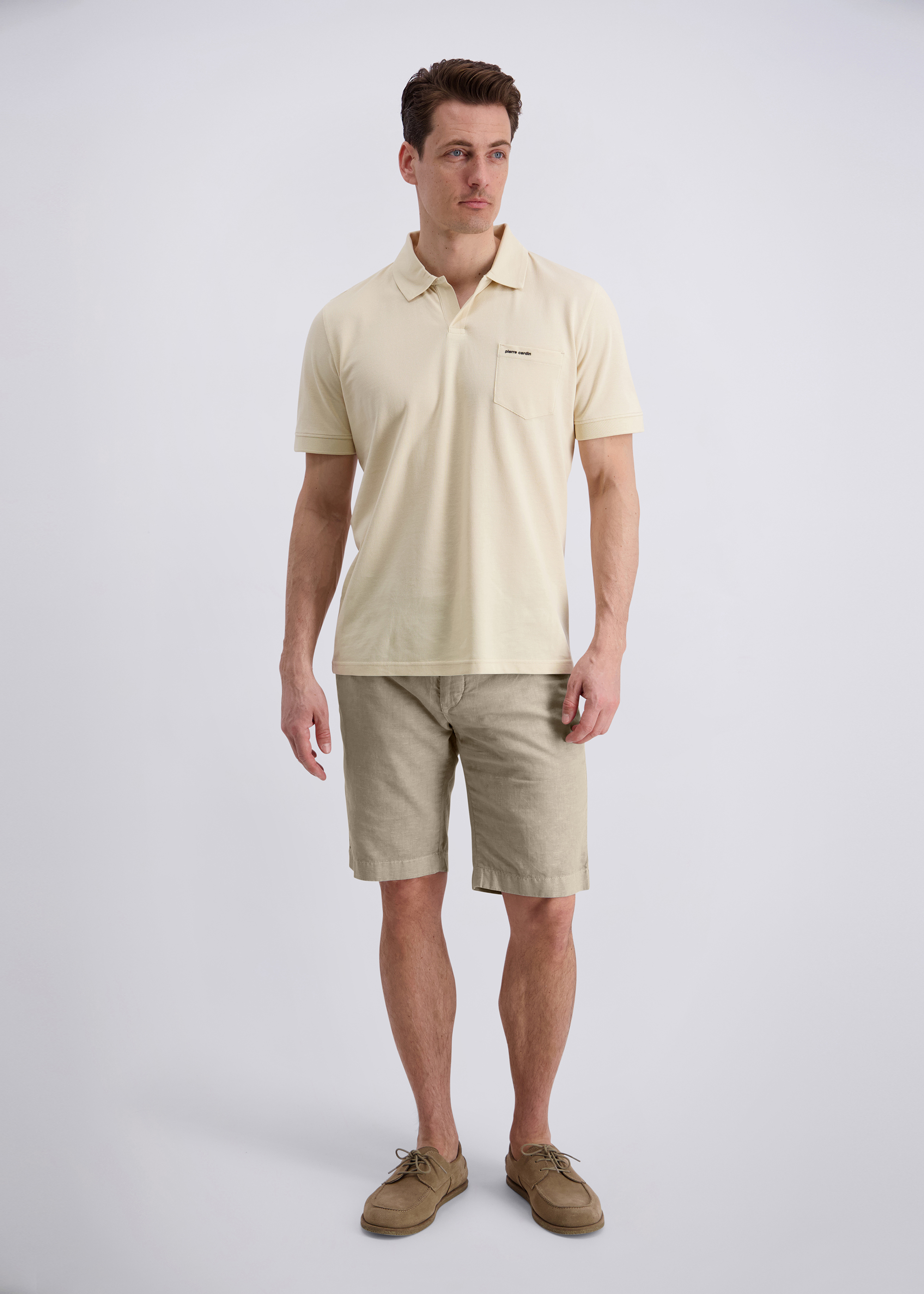 Chino Short im Regular Fit, Oyster Gray Rückansicht