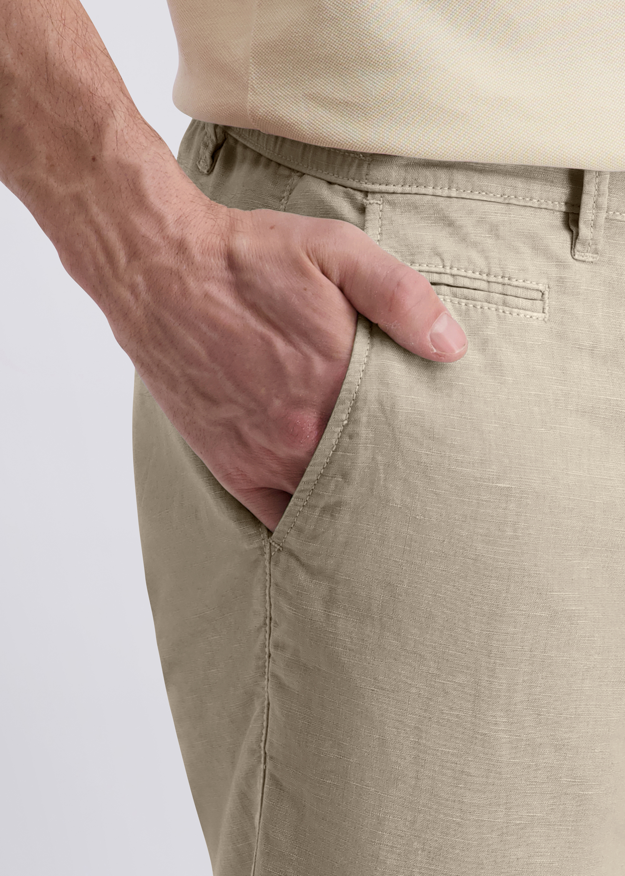 Chino Short im Regular Fit, Oyster Gray Detailansicht 2