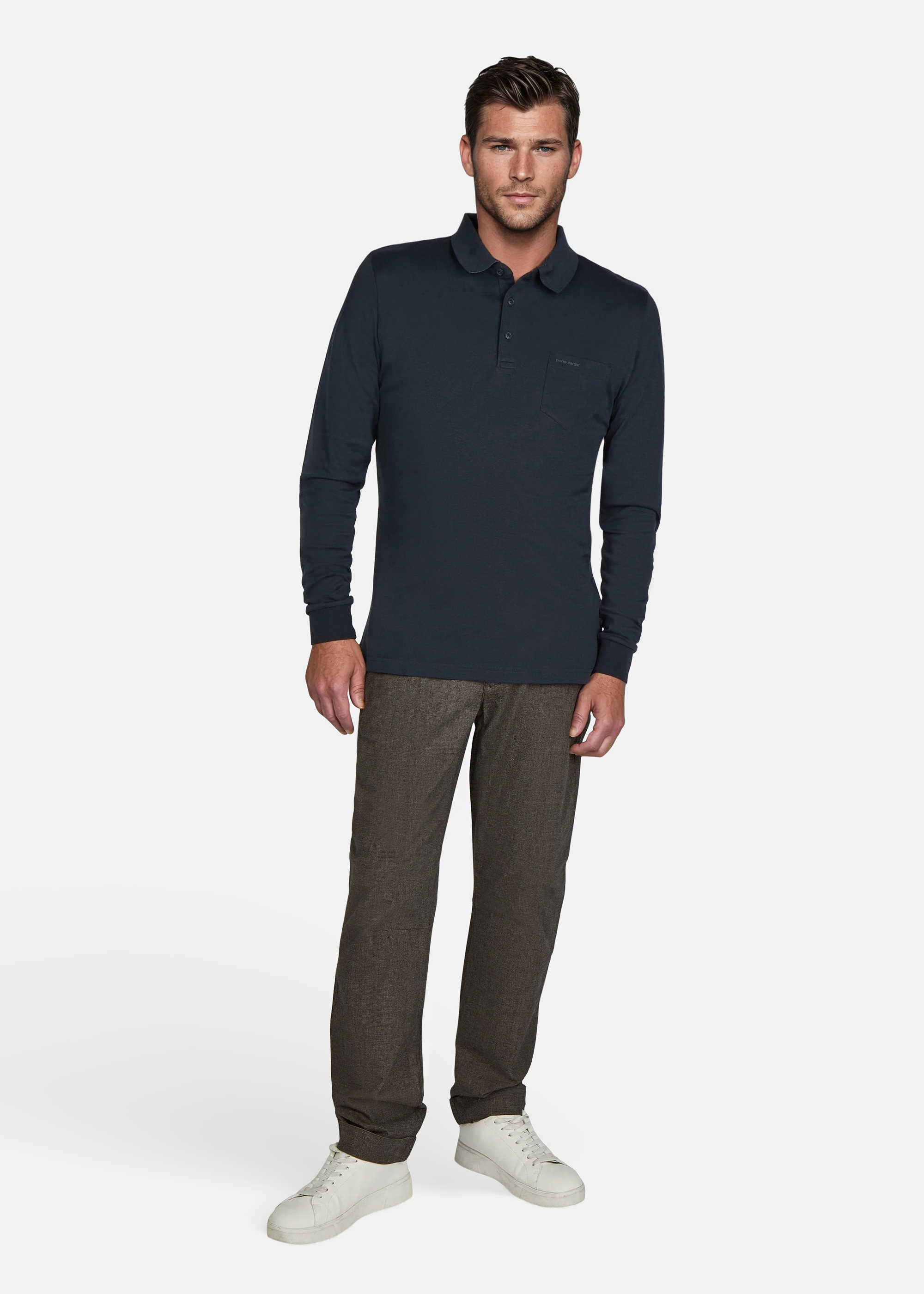 Raffinierte Straight Fit Chinos, Mulch Rückansicht