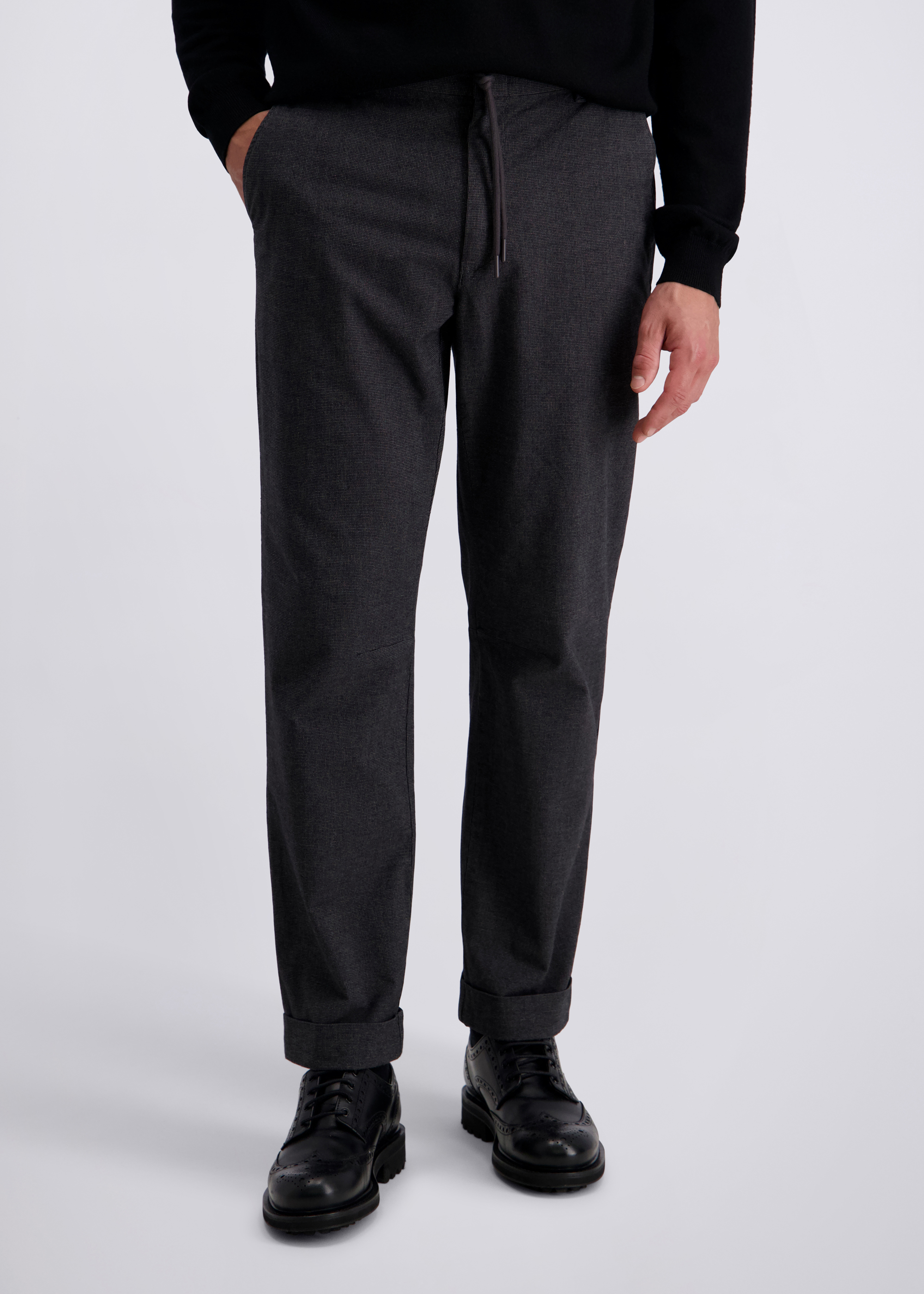 Raffinierte Straight Fit Chinos, Anthra Frontansicht