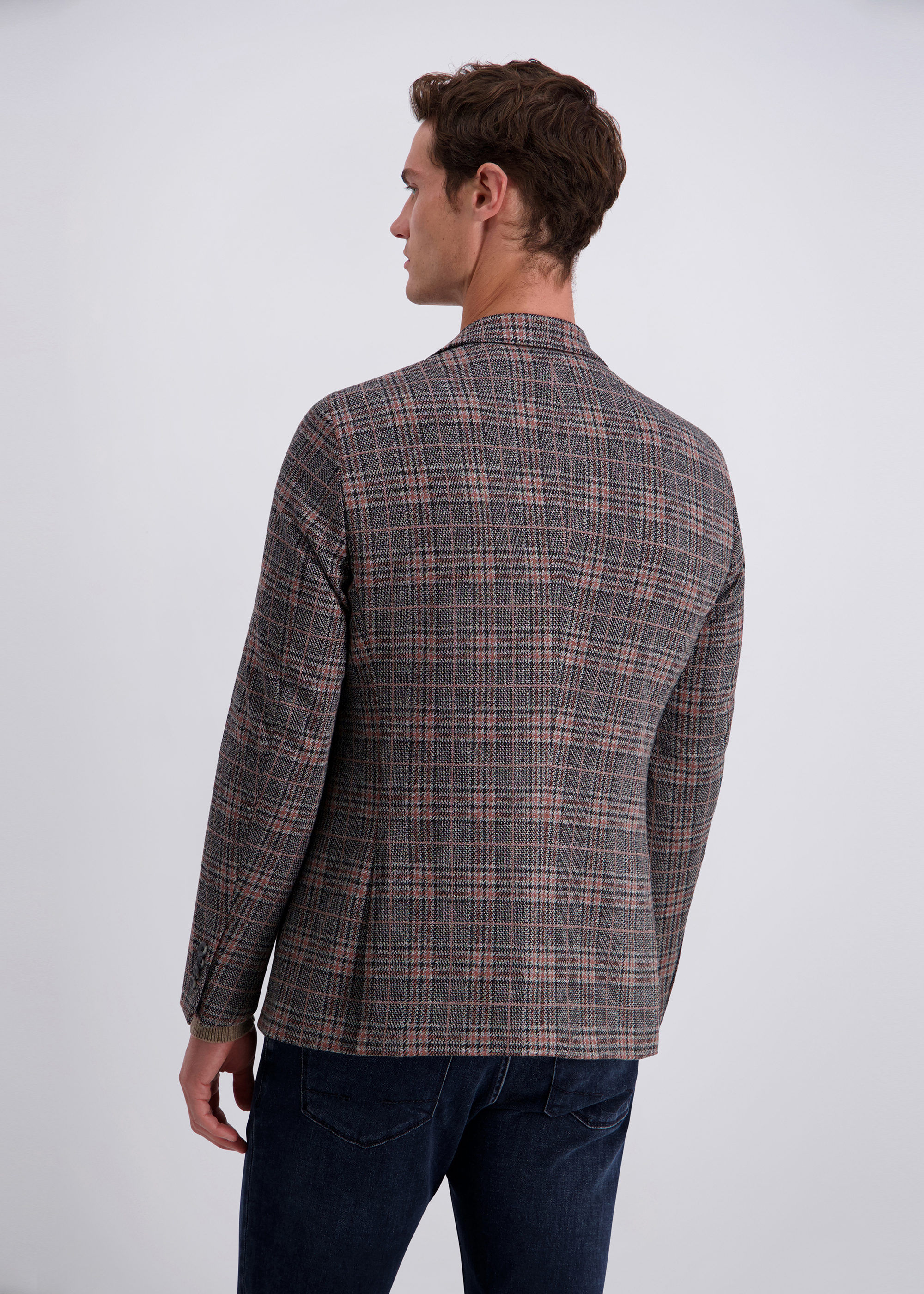 Tailored Plaid Business Blazer, Sharkgray Detailansicht 1
