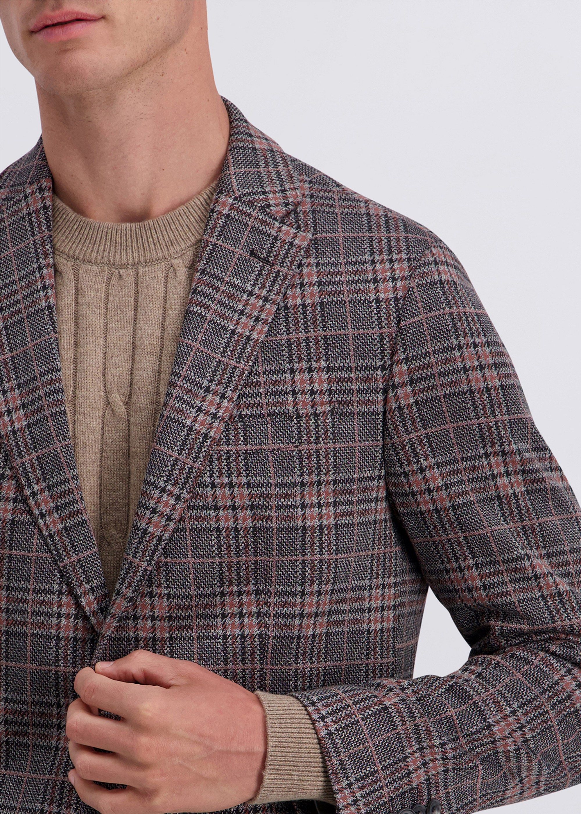 Tailored Plaid Business Blazer, Sharkgray Detailansicht 2