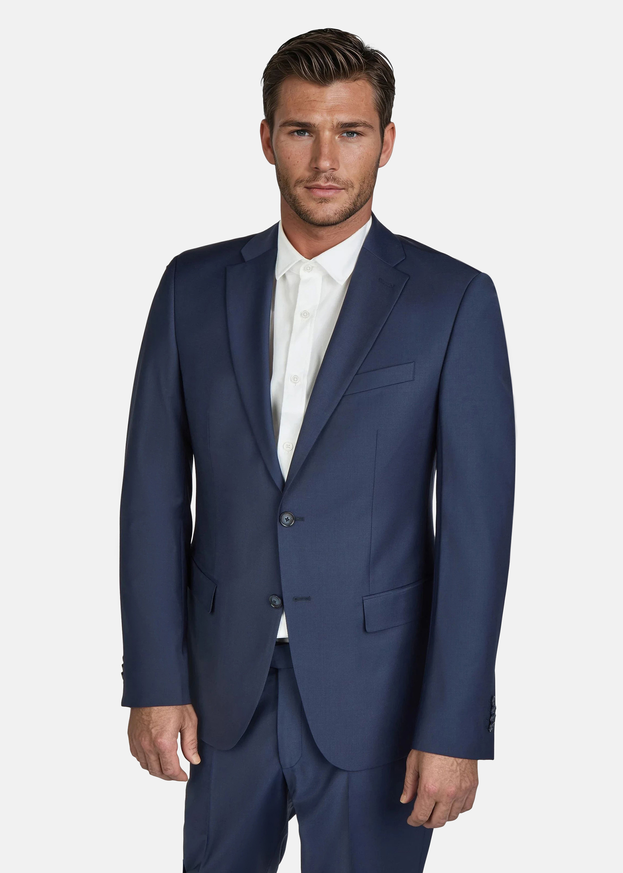 Grant Sakko Grant im Zweiknopf-Design Modern Fit, Blau Frontansicht