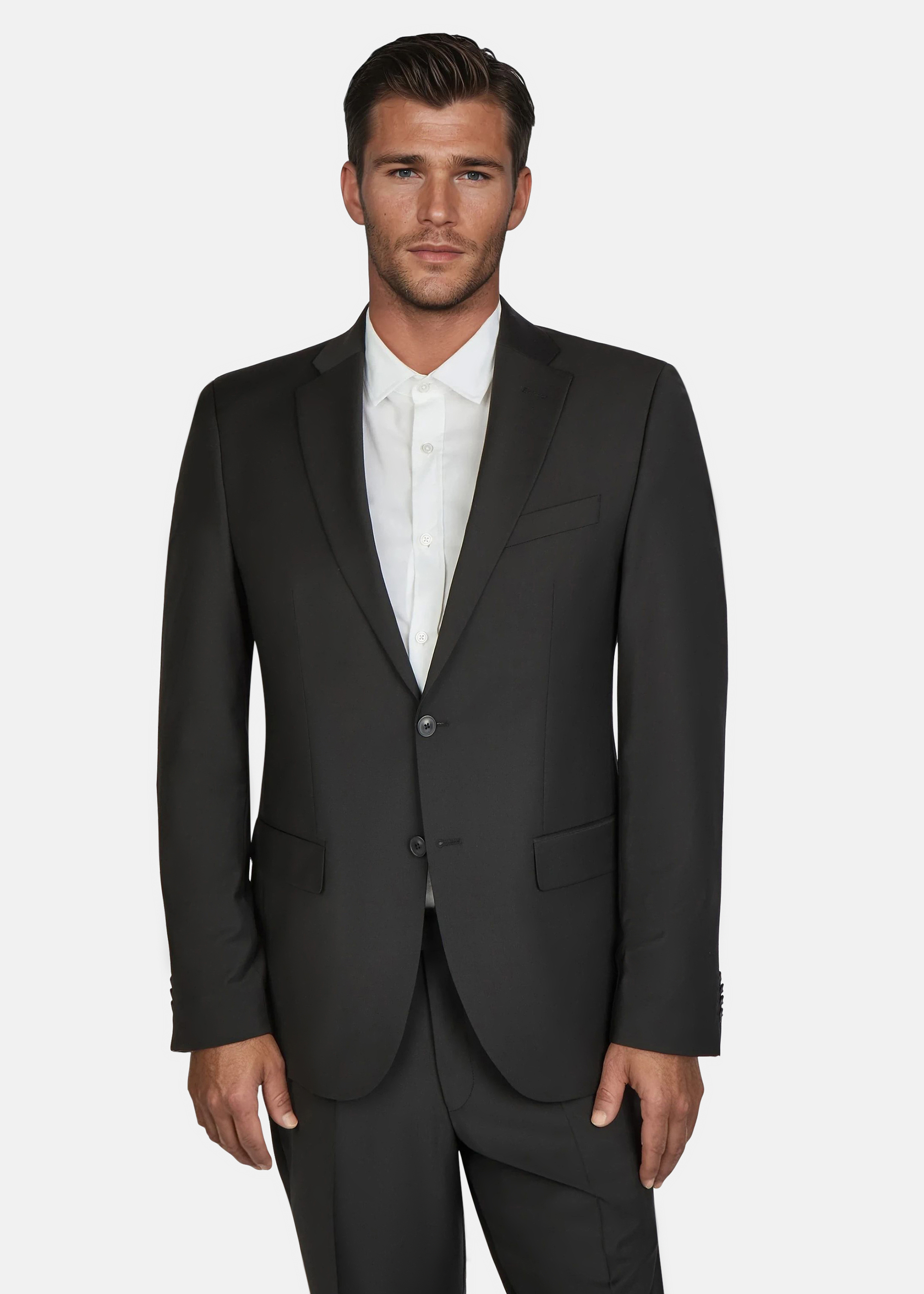 Grant Sakko Grant im Zweiknopf-Design Modern Fit, Schwarz Frontansicht