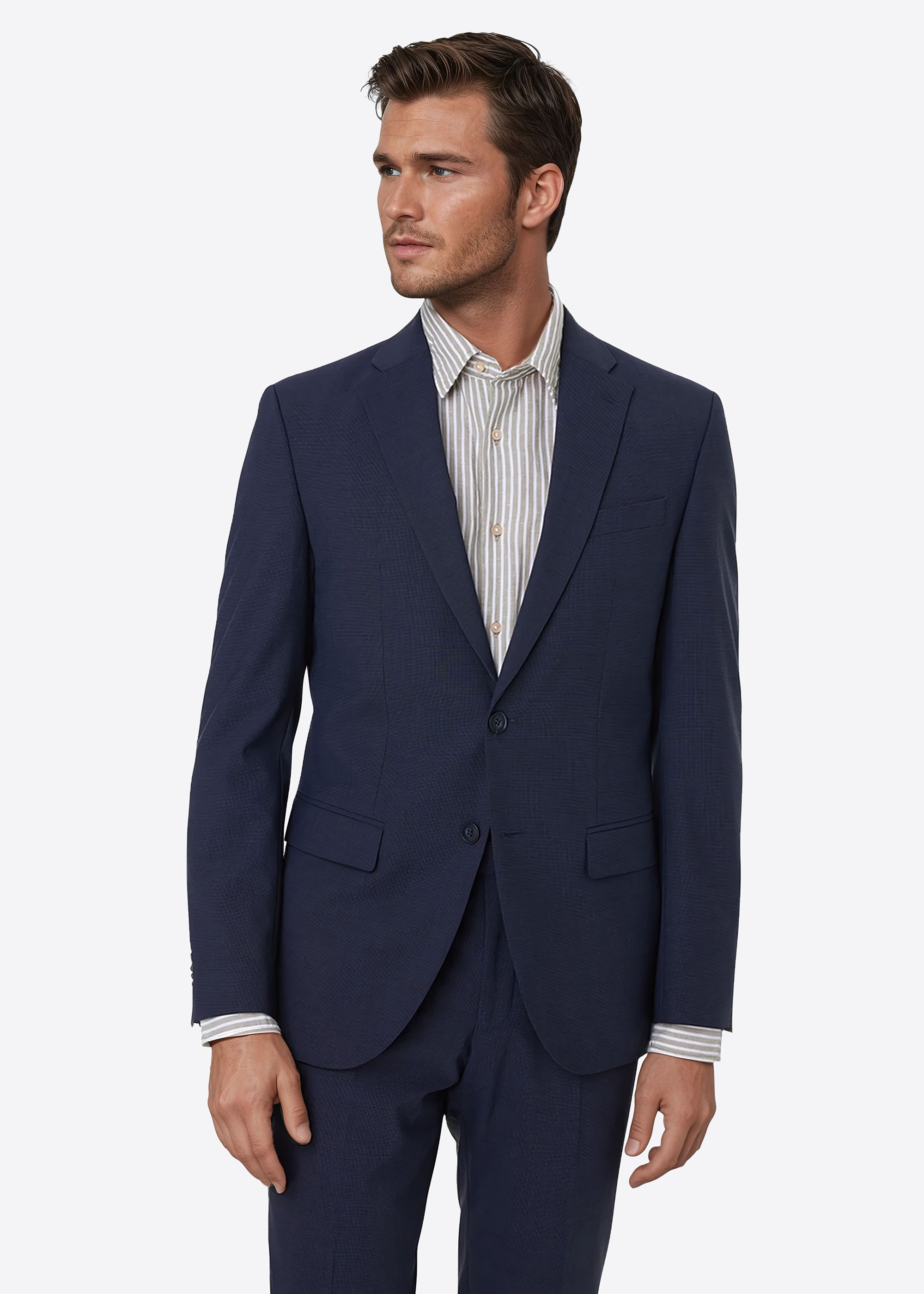 Grant Klassische Sakko Modern Fit, Marine Frontansicht