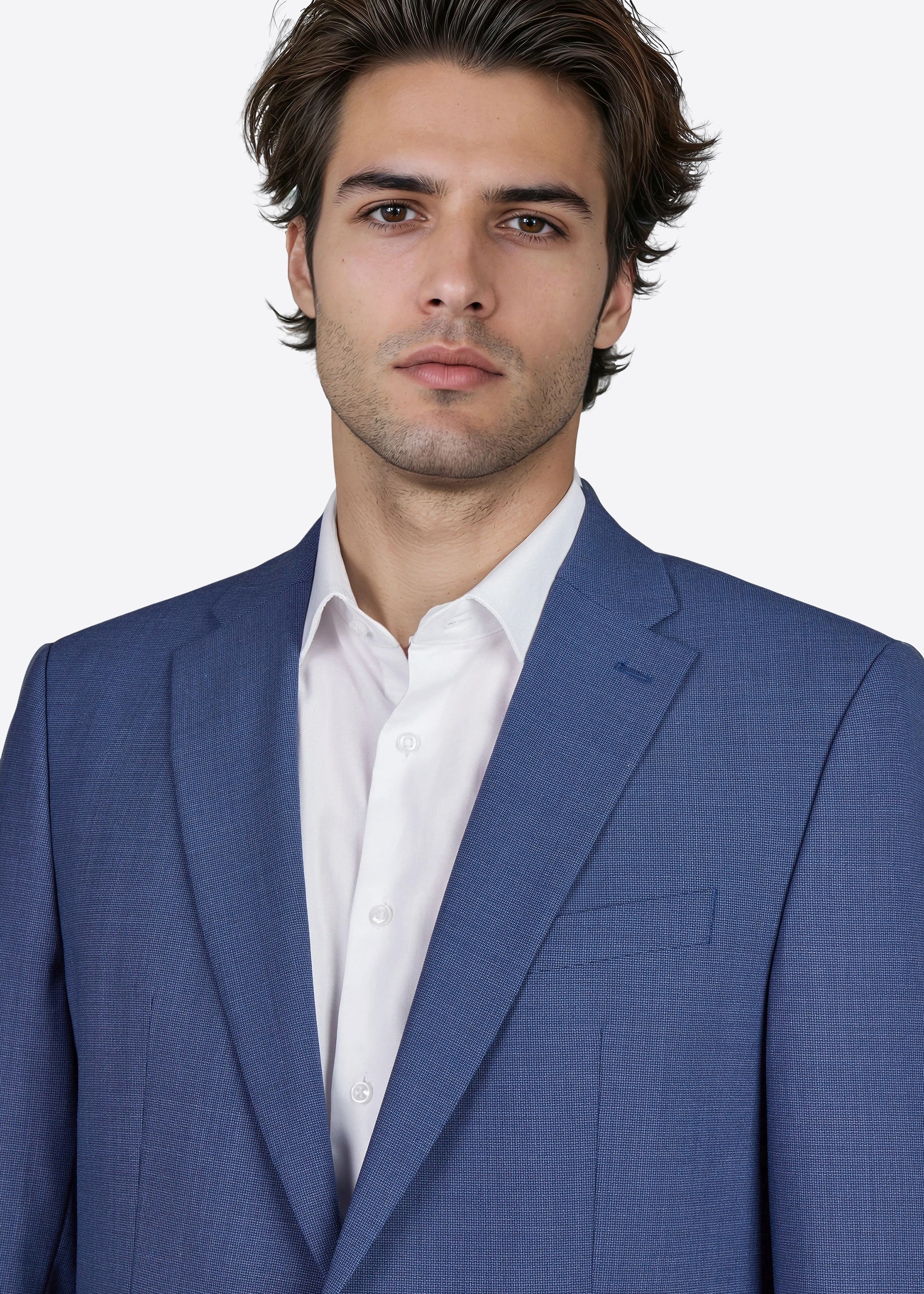 Grant Klassische Sakko Modern Fit, Blau Rückansicht