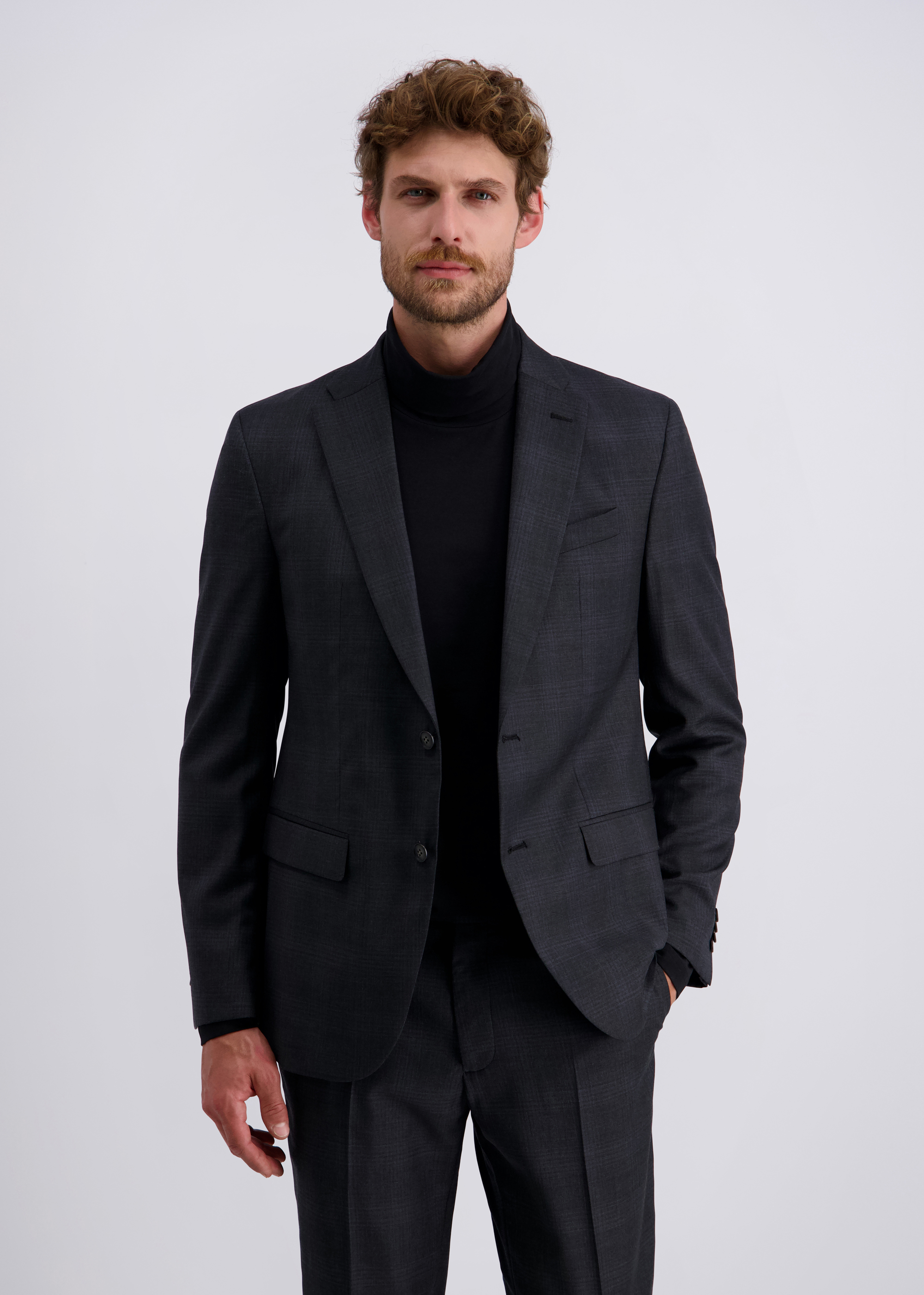 Grant Elegantes Sakko Modern Fit, Anthra Frontansicht