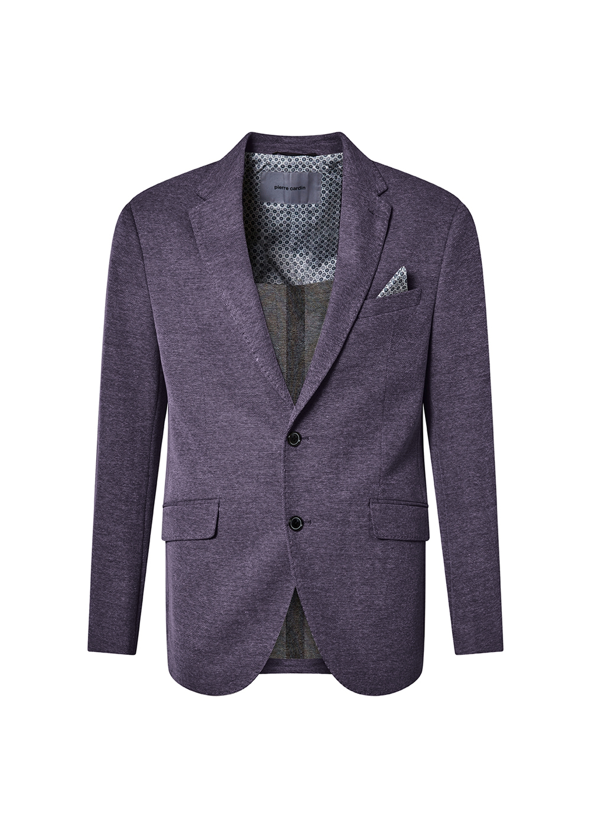 Lucas Jersey-Sakko mit Karo-Optik Modern Fit, Navy Blazer Detailansicht 1