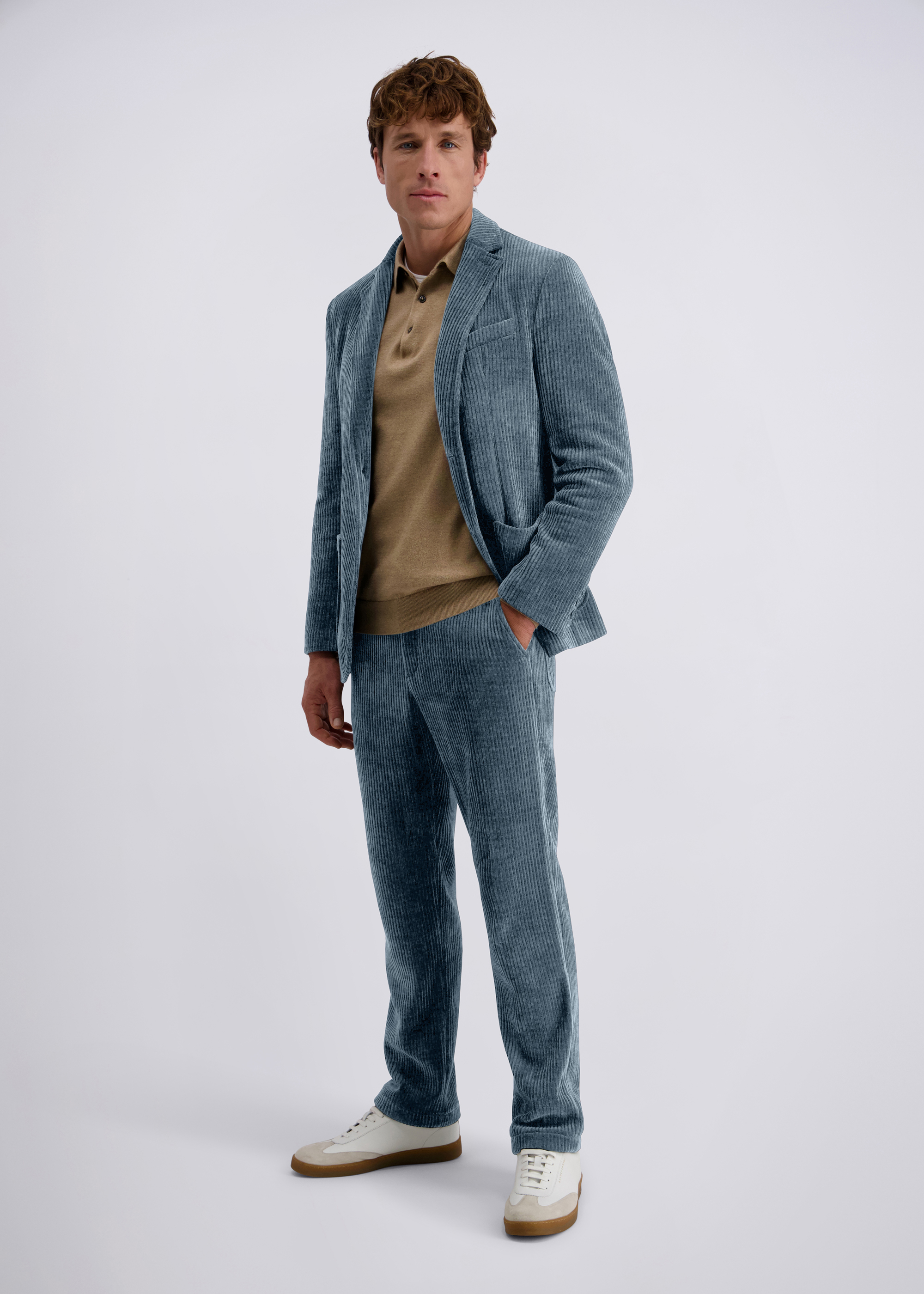 Maurice Elegantes Cord-Sakko Modern Fit, Blue Mirage Rückansicht