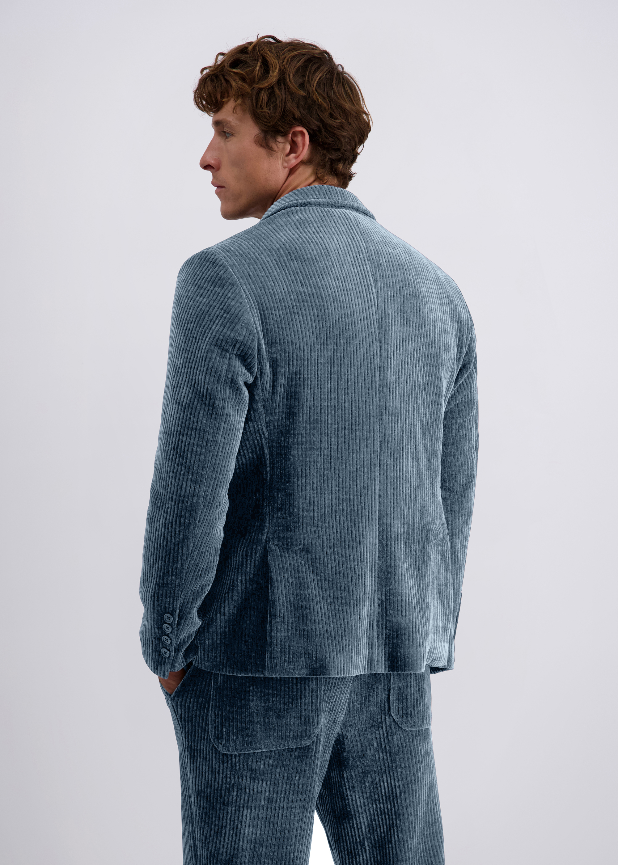 Maurice Elegantes Cord-Sakko Modern Fit, Blue Mirage Detailansicht 1