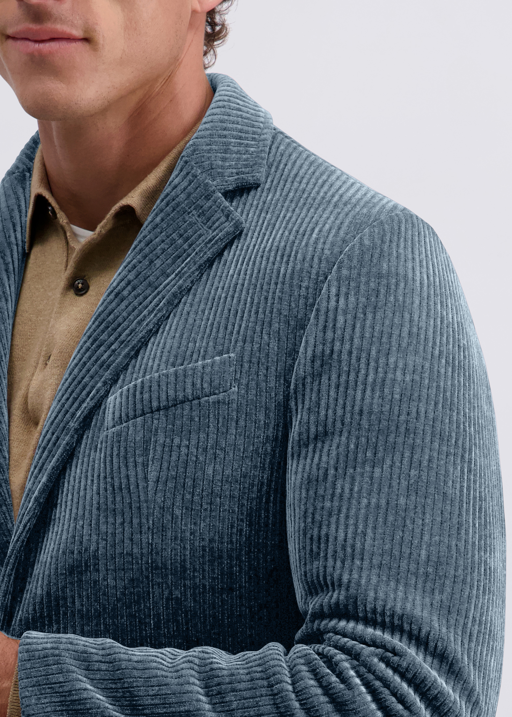 Maurice Elegantes Cord-Sakko Modern Fit, Blue Mirage Detailansicht 2