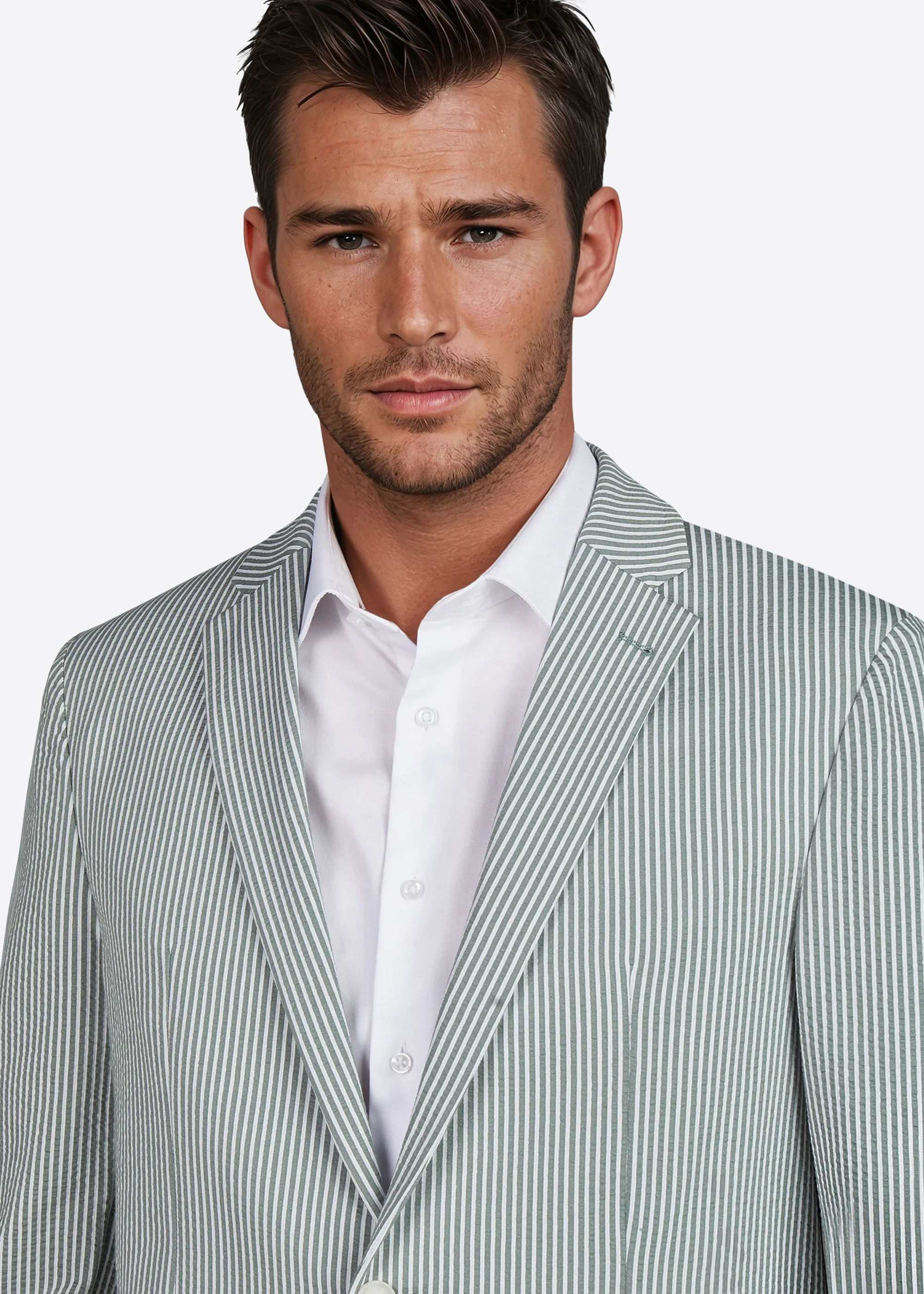 Sakko Michel mit Zwei-Knopf-Verschluss, Dusty Olive Detailansicht 2