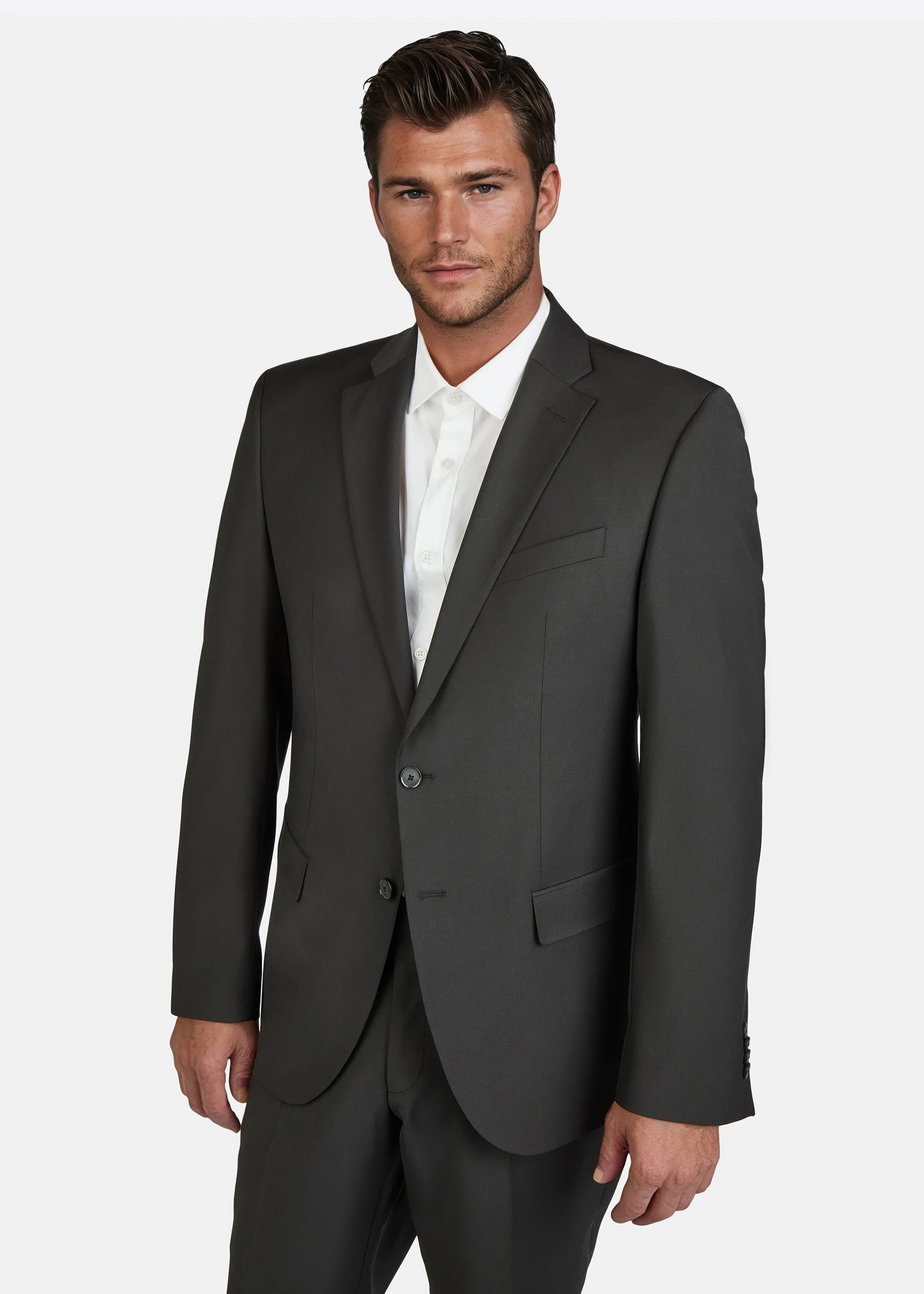 Grant Sakko Grant im Zweiknopf-Design Regular Fit, Schwarz Frontansicht