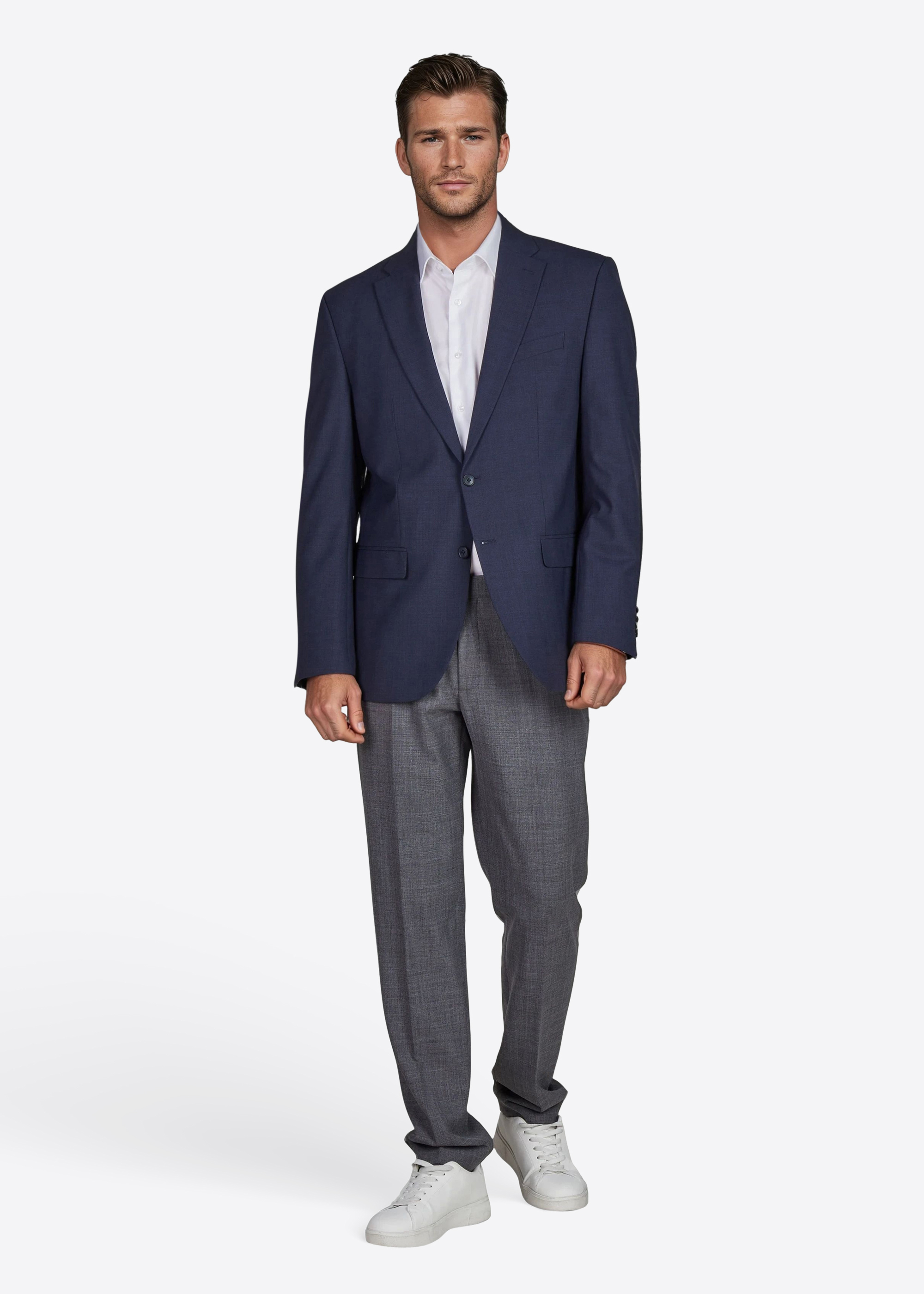 Grant Anzugsakko Regular Fit, Marine Rückansicht