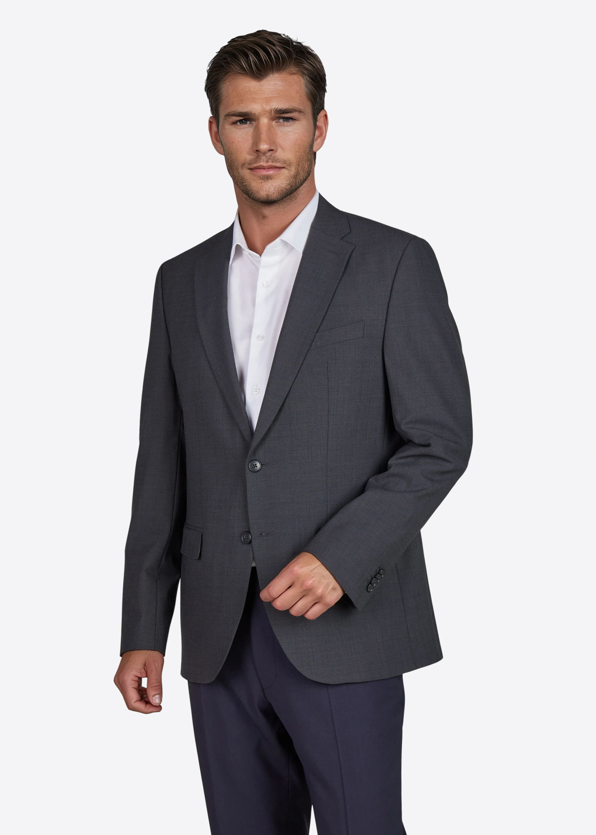 Grant Anzugsakko Regular Fit, Anthra Frontansicht