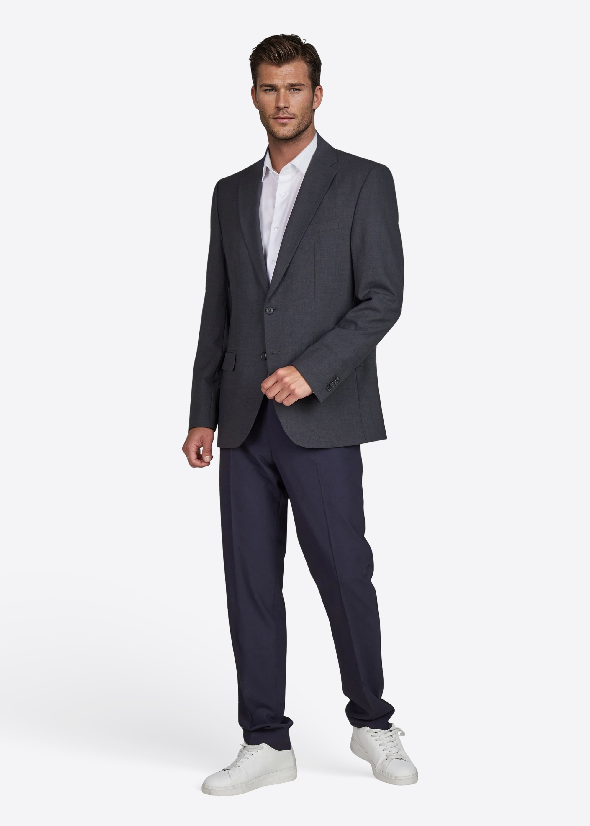 Grant Anzugsakko Regular Fit, Anthra Rückansicht