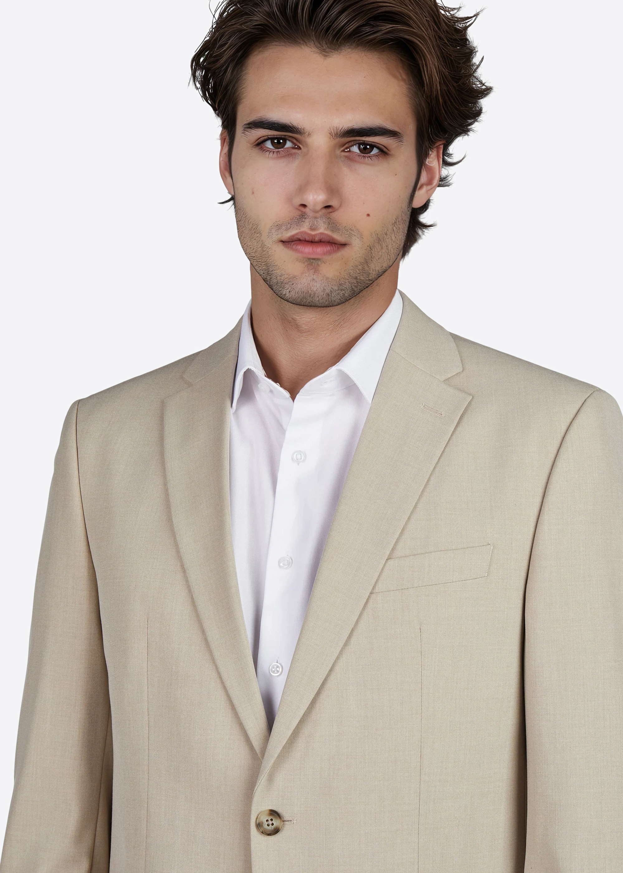 Sakko Gerry im Zweiknopf-Design, Almond Milk Detailansicht 2