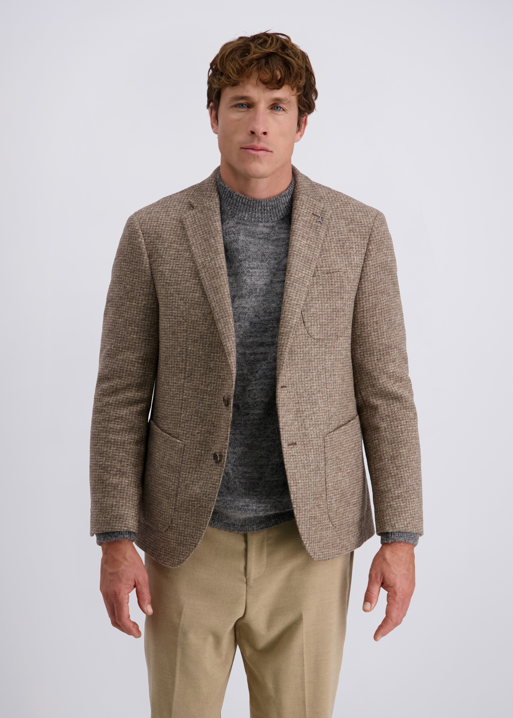 Michel Elegant Lapel Collar Jacket Regular Fit, Lark Frontansicht