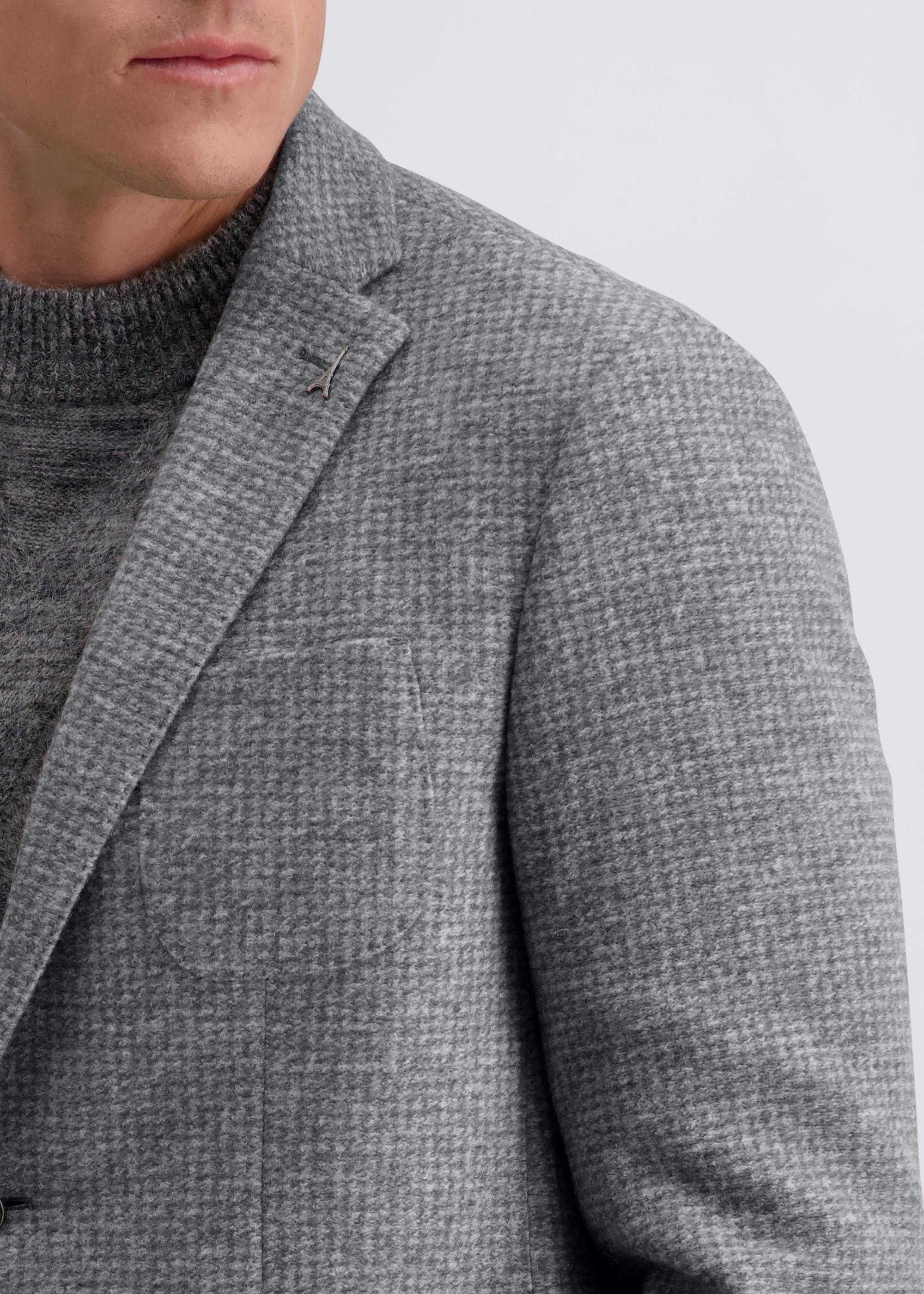 Michel Elegant Lapel Collar Jacket Regular Fit, Sharkgray Detailansicht 2