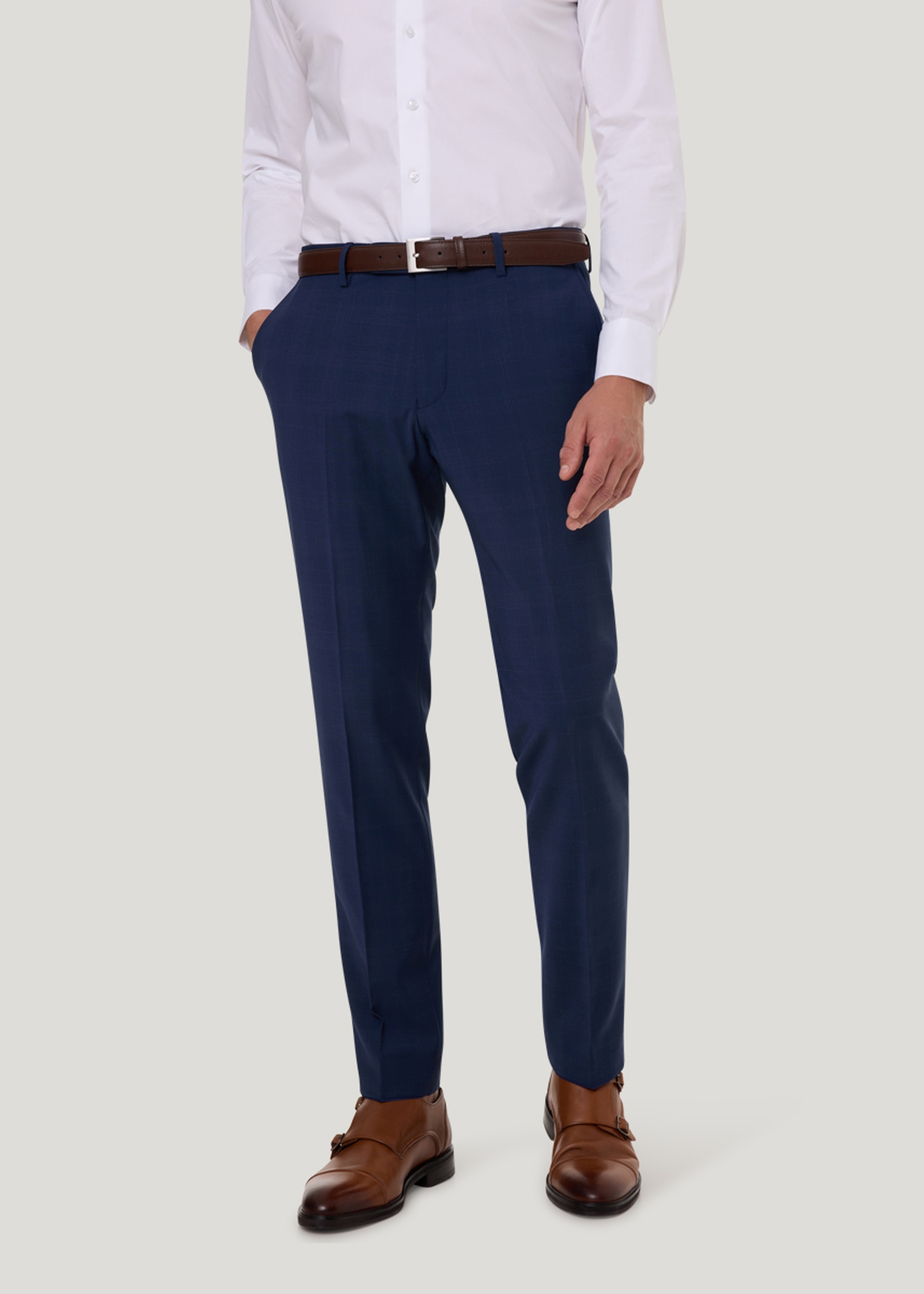 Klassische Anzughose Ryan, Blau Frontansicht