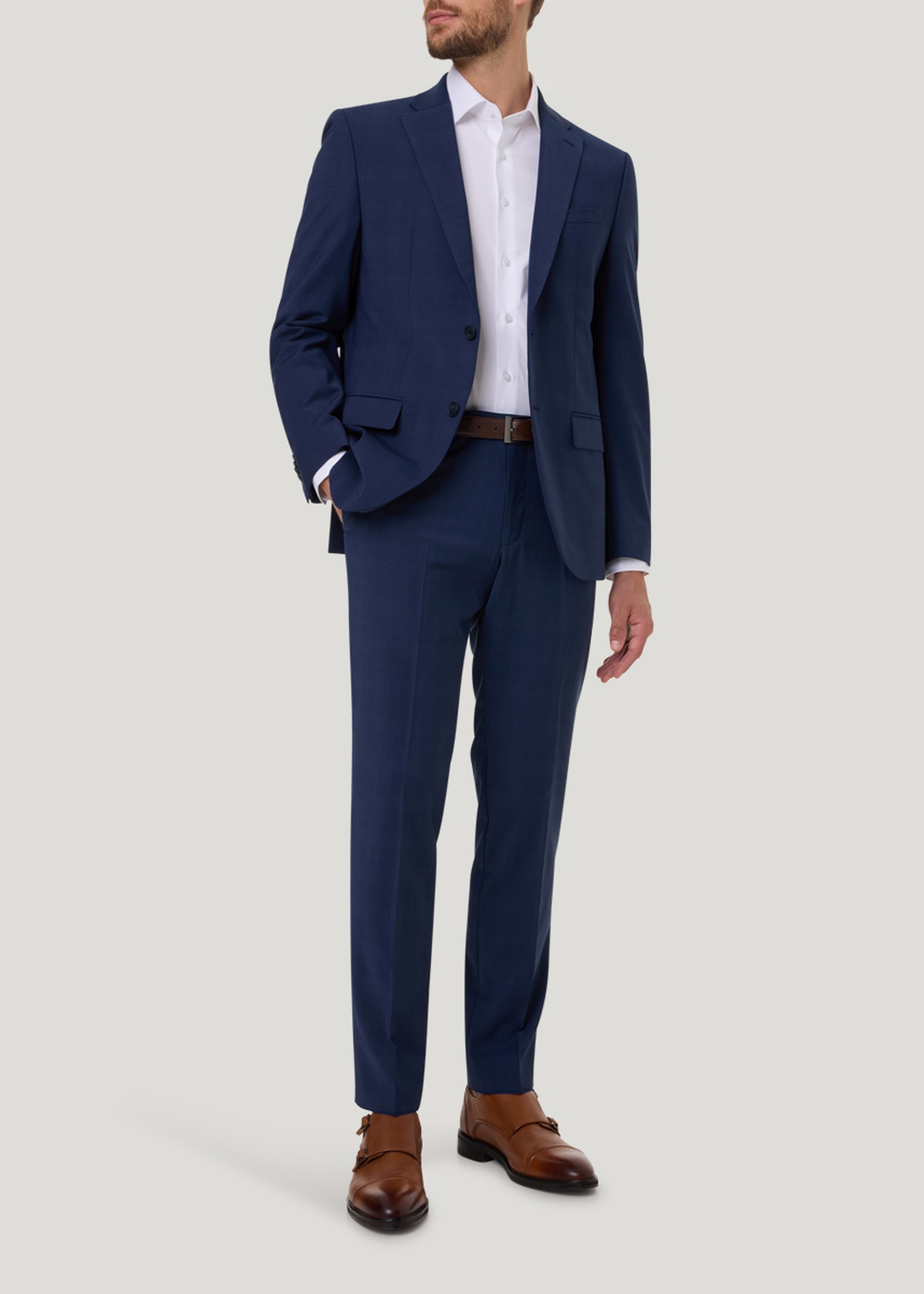 Klassische Anzughose Ryan, Blau Rückansicht