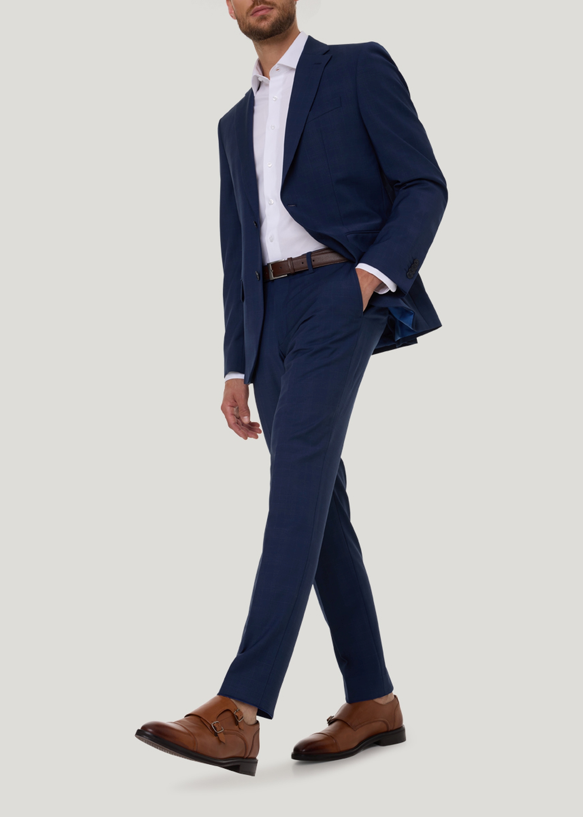 Klassische Anzughose Ryan, Blau Detailansicht 2