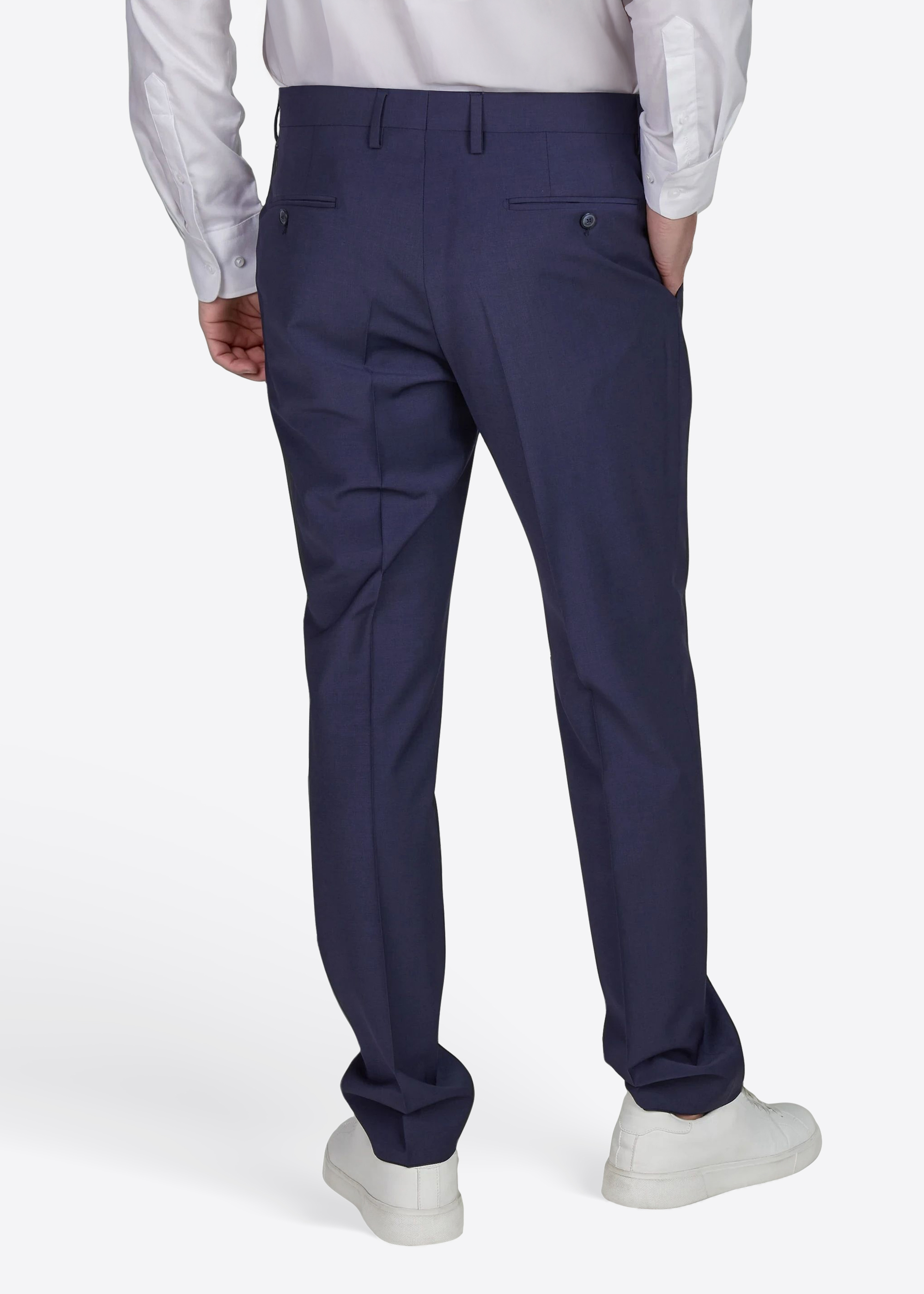 Ryan Anzughose mit Bügelfalte, Blau Detailansicht 1