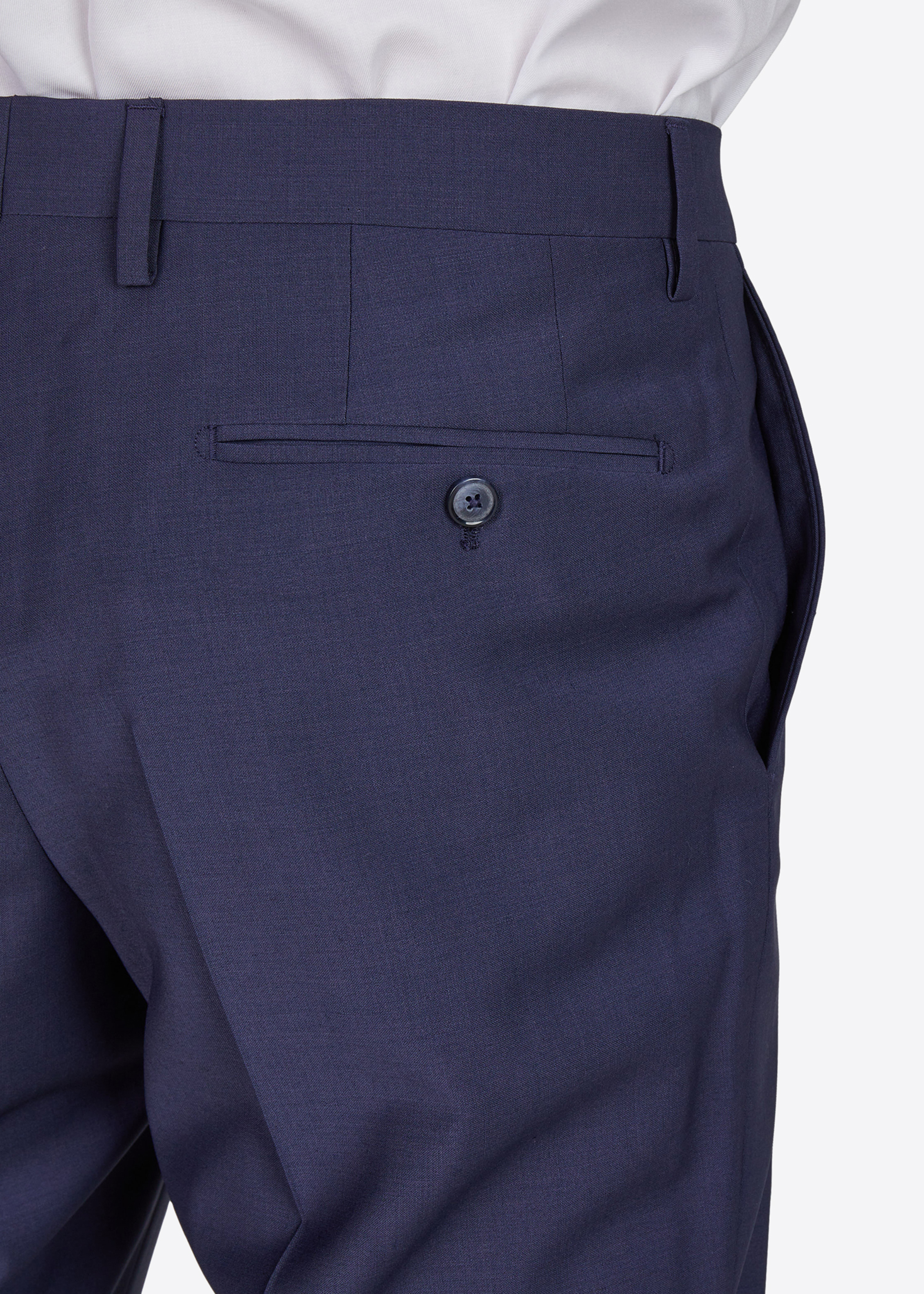 Ryan Anzughose mit Bügelfalte, Blau Detailansicht 2