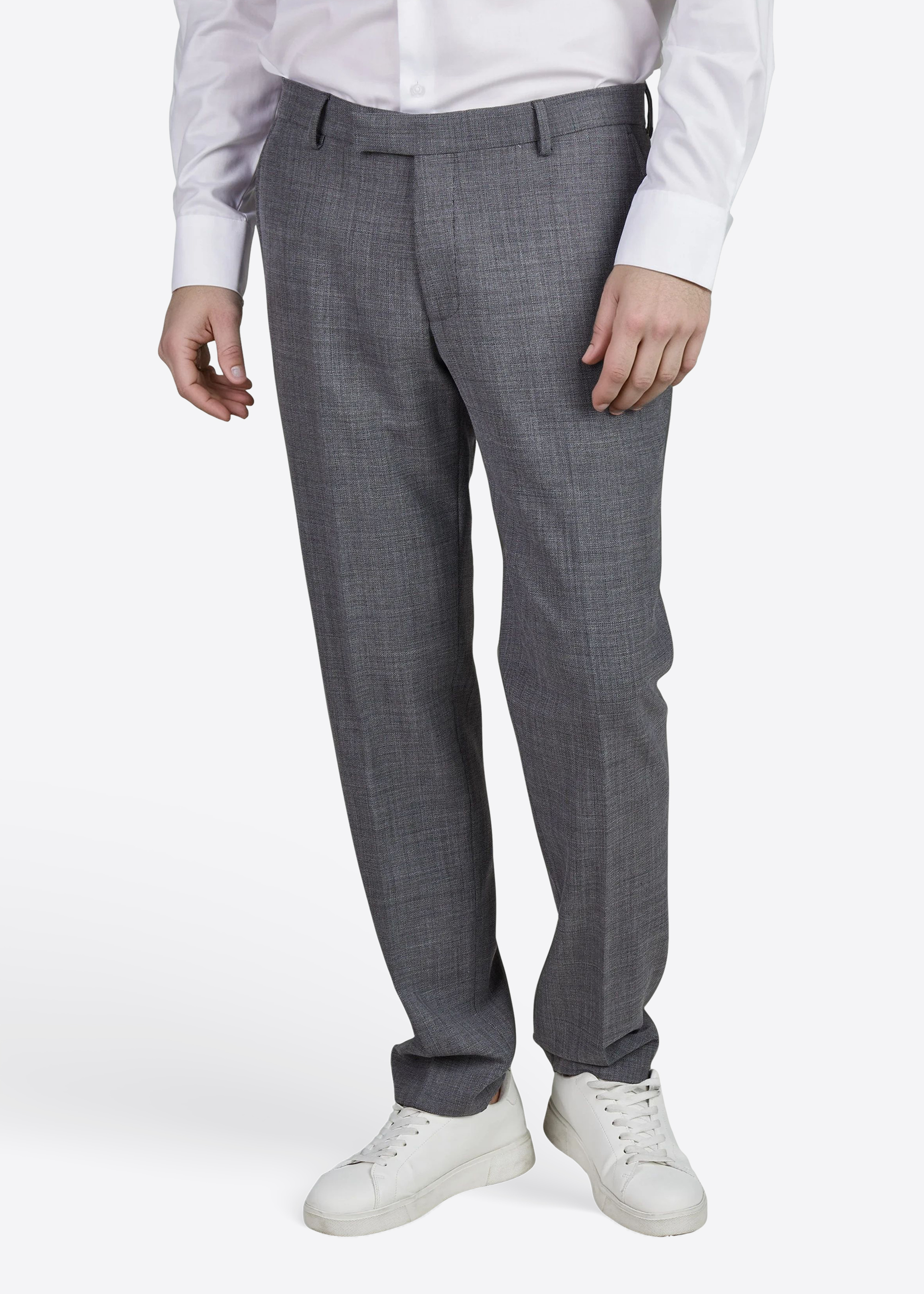 Hose Ryan mit Bügelfalte, Steingrau Frontansicht